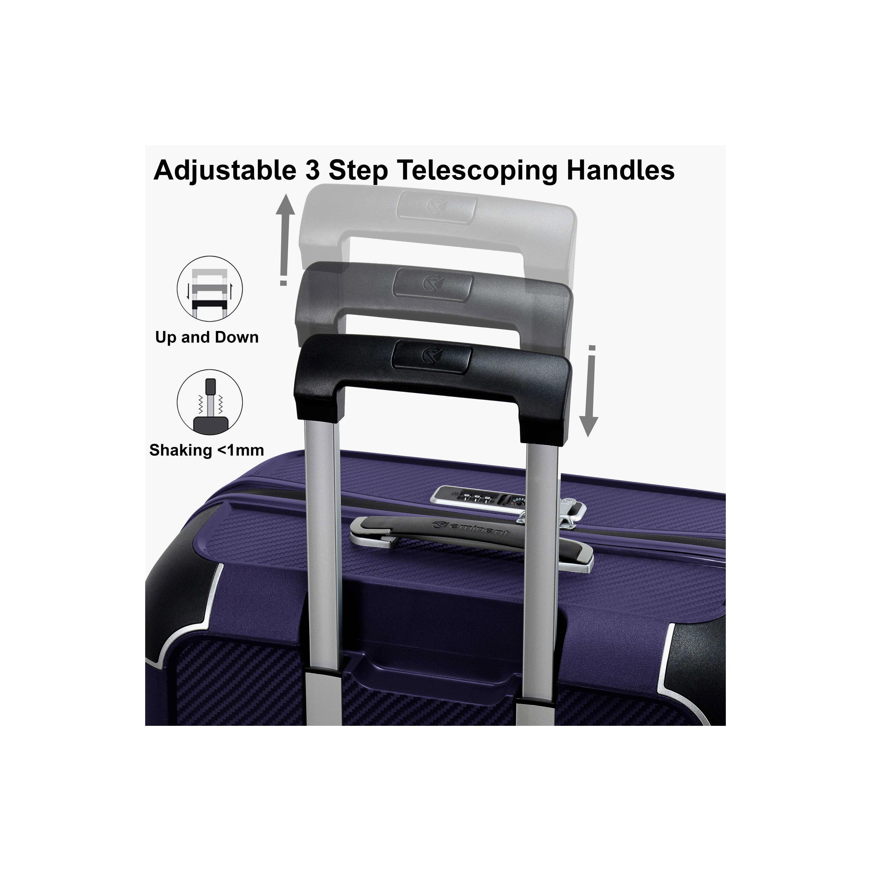 اميننت - طقم شنط سفر 3 قطع من البولي بروبيلين بأرلع عجلات دوارة قفل إدارة أمن النقل-travel-luggagesandbags-luggage-image-3