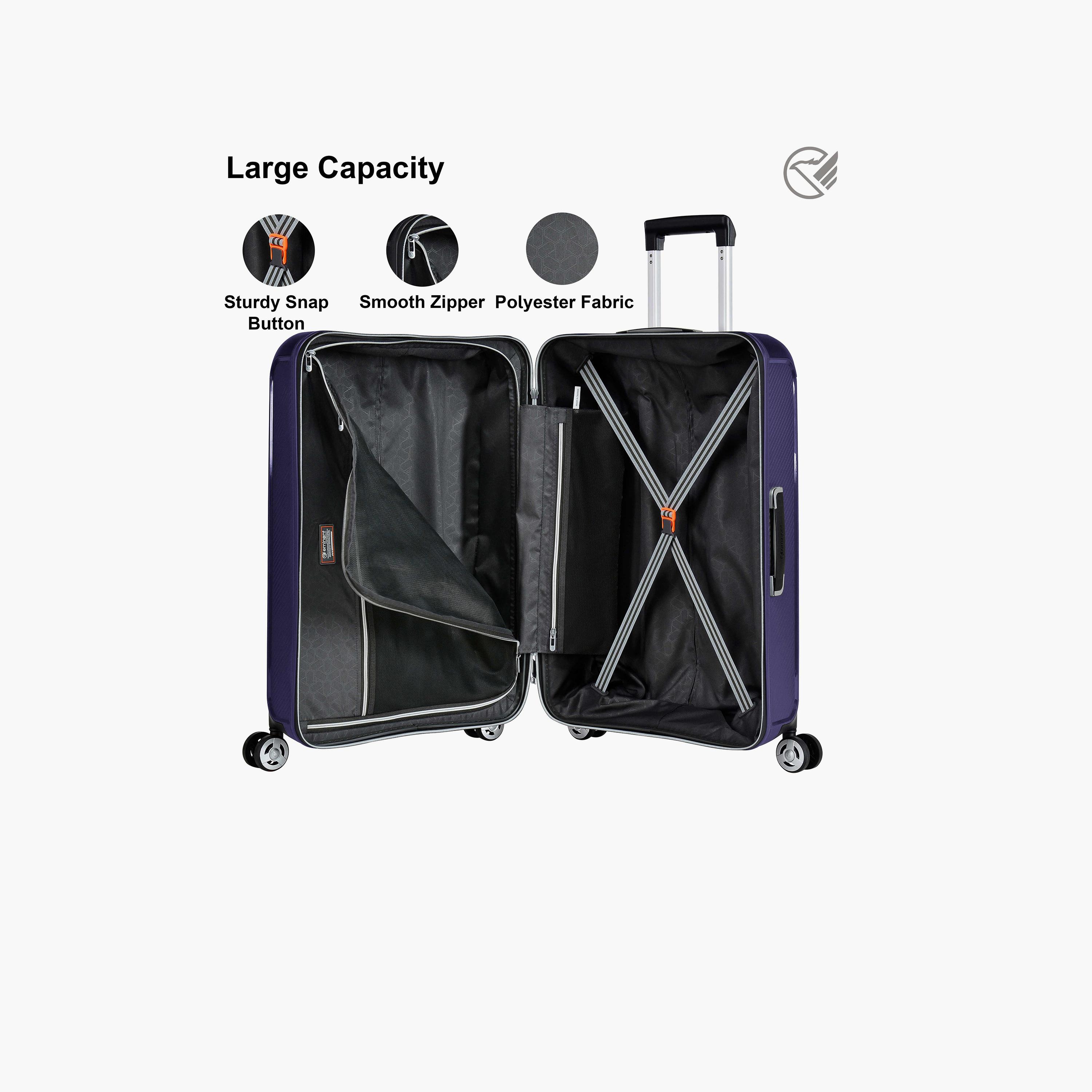 اميننت - طقم شنط سفر 3 قطع من البولي بروبيلين بأرلع عجلات دوارة قفل إدارة أمن النقل-travel-luggagesandbags-luggage-image-6