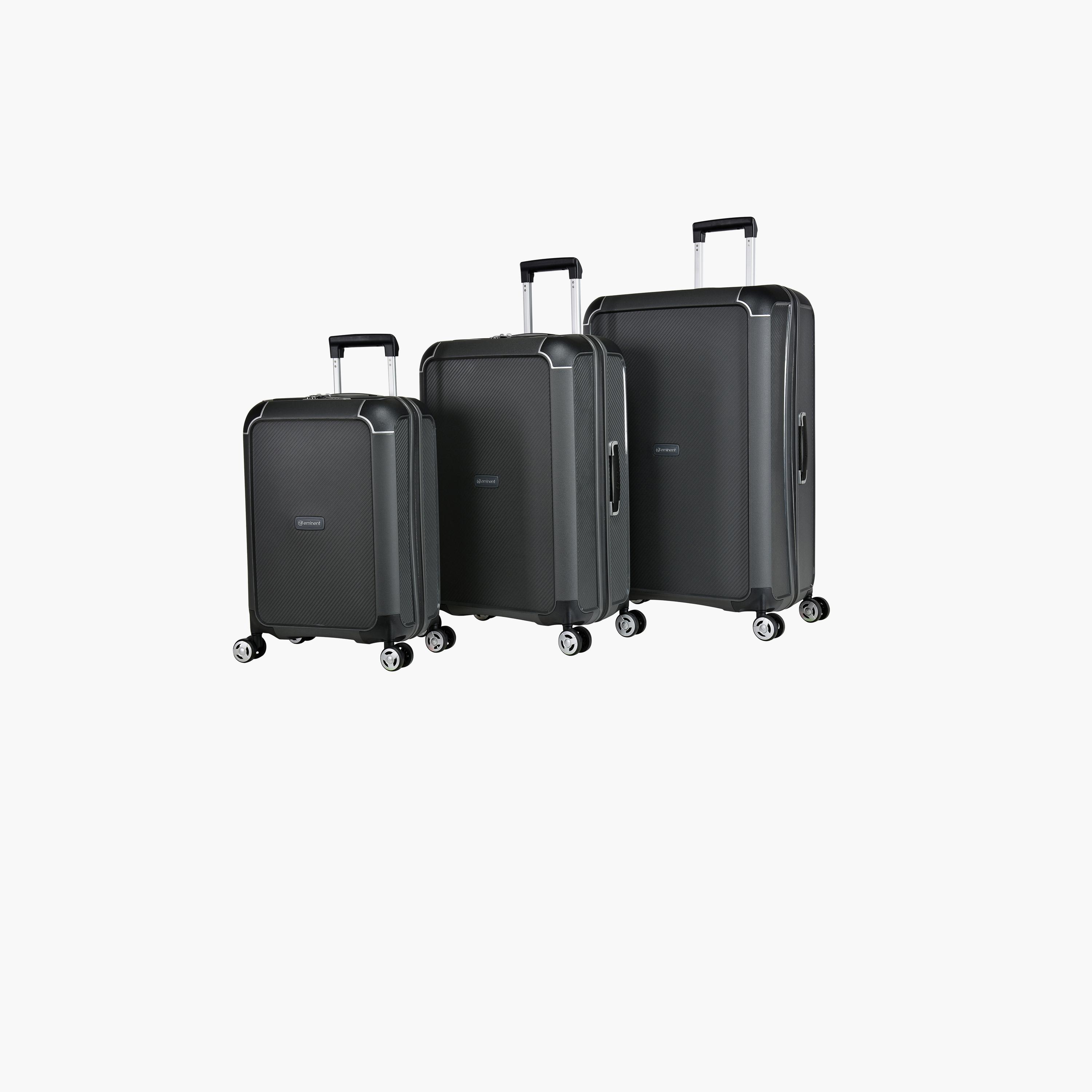Eminent Set of 3 Polypropylene Hard Sided 4-Wheeler Spinner Trolley Bag with TSA Lock-travel-luggagesandbags-luggage-image-1