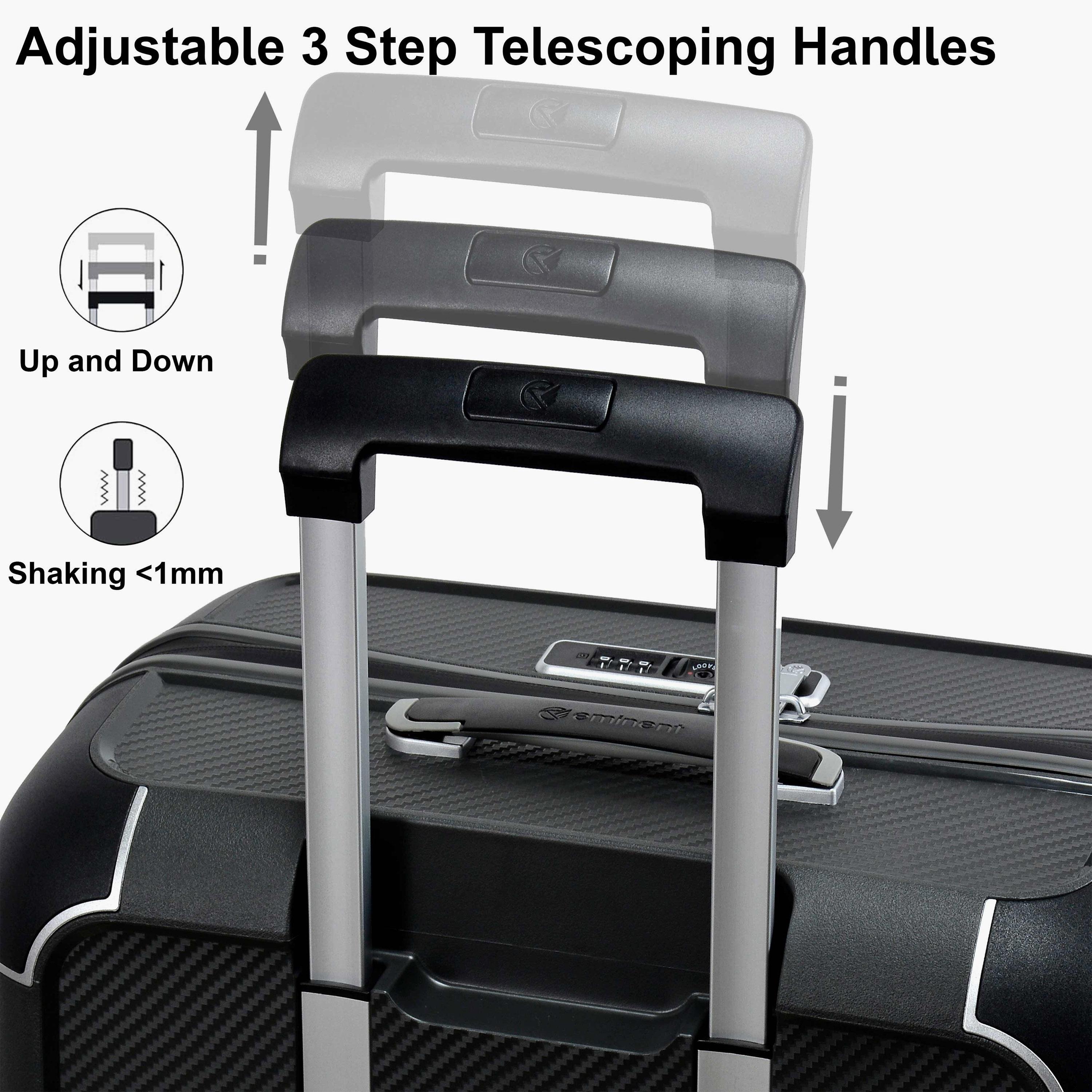 Eminent Set of 3 Polypropylene Hard Sided 4-Wheeler Spinner Trolley Bag with TSA Lock-travel-luggagesandbags-luggage-image-3