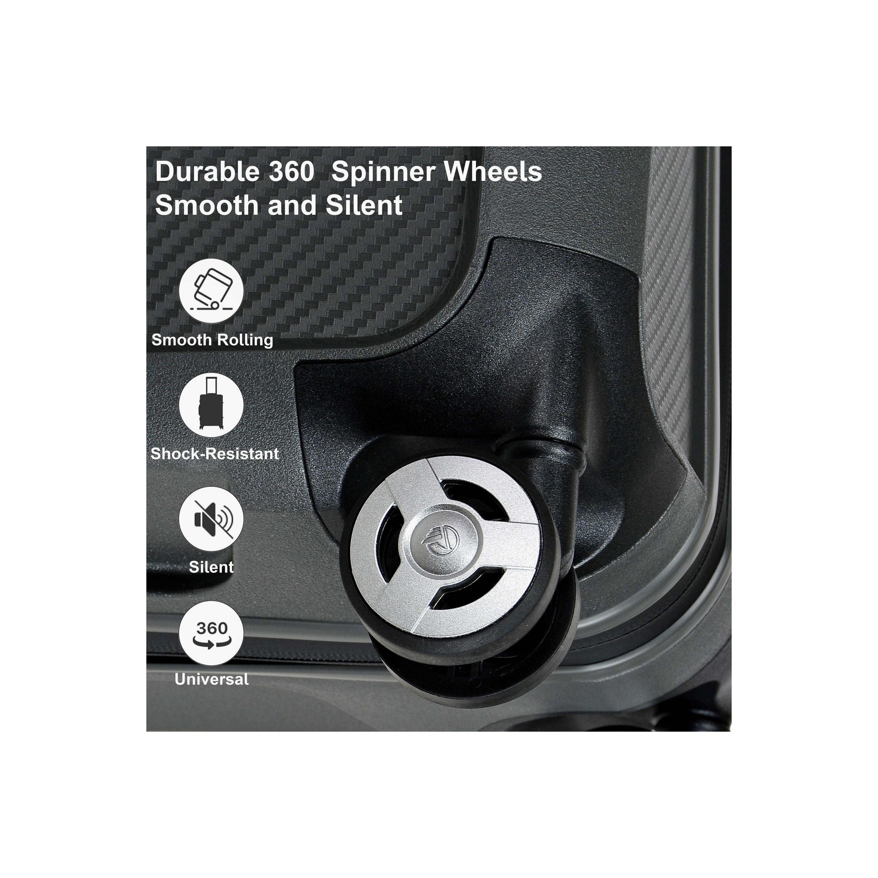 Eminent Set of 3 Polypropylene Hard Sided 4-Wheeler Spinner Trolley Bag with TSA Lock-travel-luggagesandbags-luggage-image-5