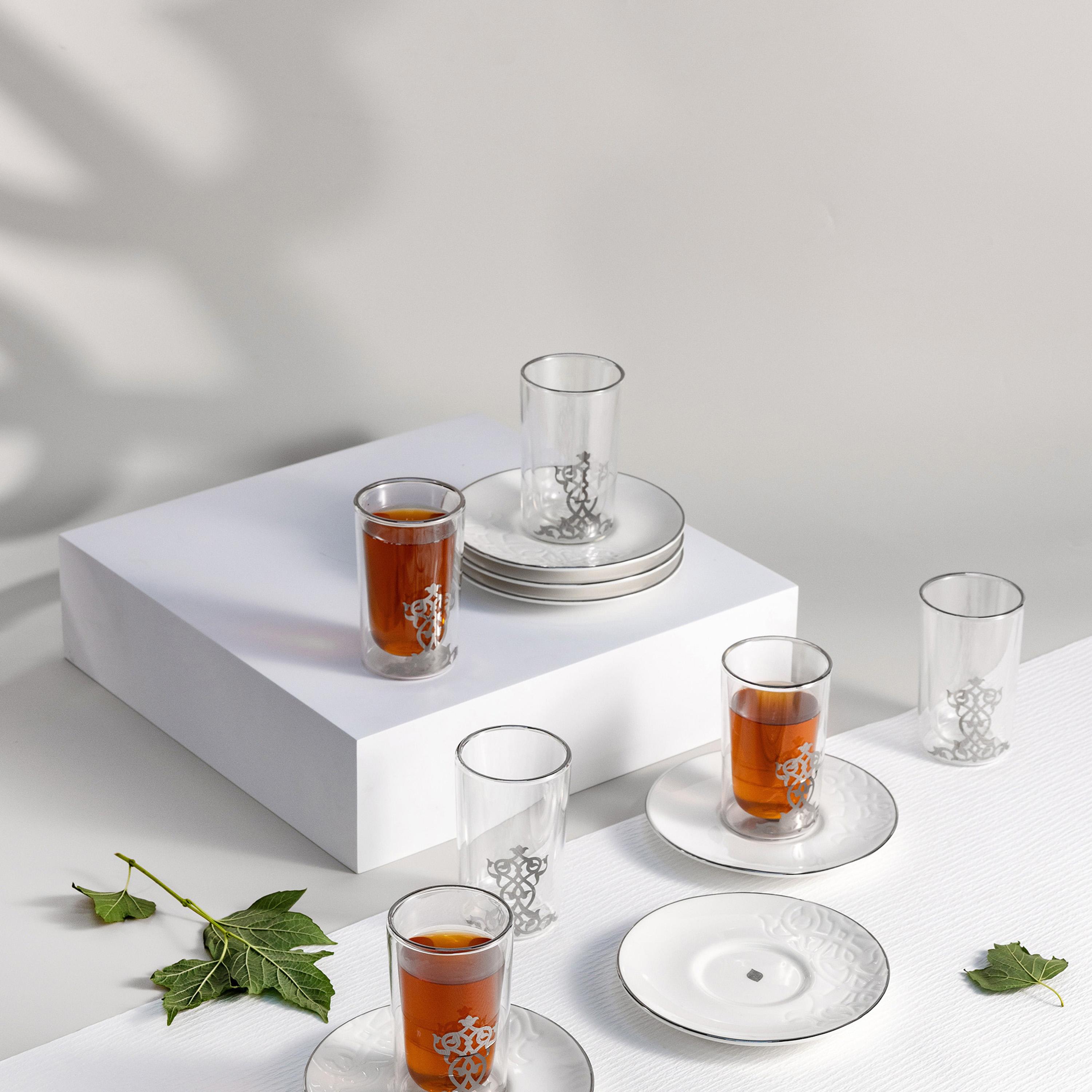 طقم شاي زجاجي منقوش 12 قطعة من أوتانتيك-household-dining-teaandcoffee-teaandcoffeesets-image-1