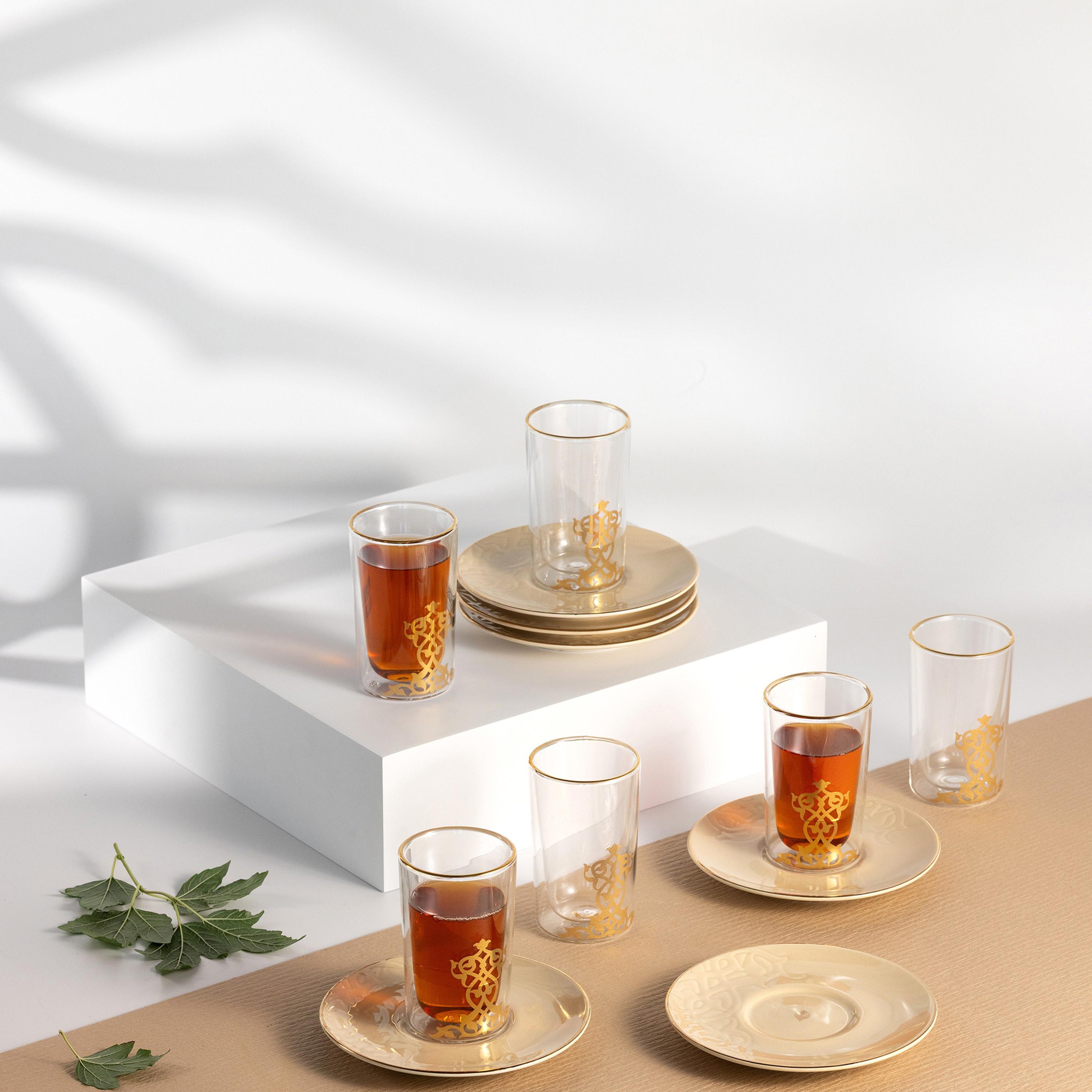 طقم أكواب شاي وصحون زجاج 12 قطعة من أوتانتيك-household-dining-teaandcoffee-teaandcoffeesets-image-1