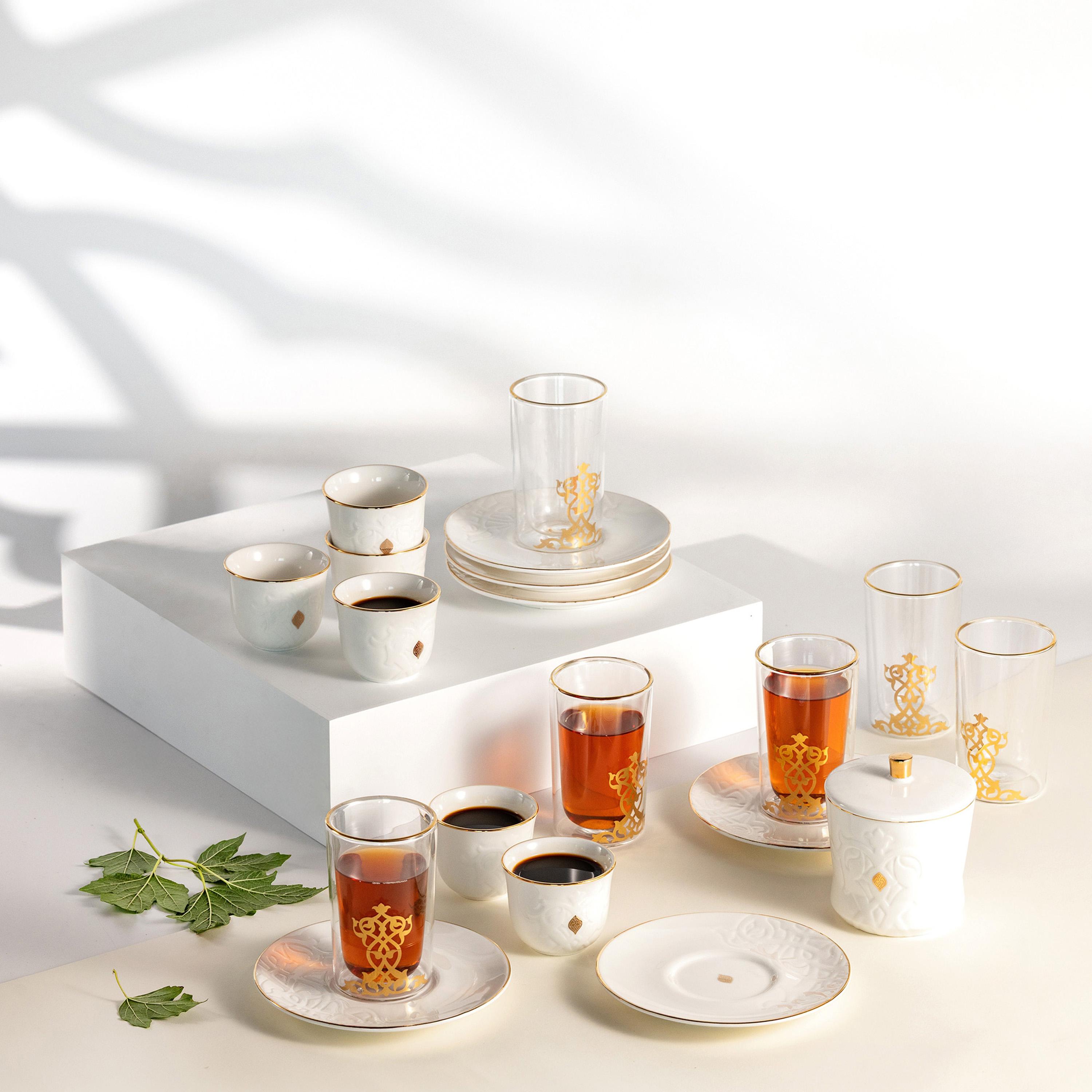 طقم شاي وقهوة 19 قطعة إليجانت من أوتانتيك-household-dining-teaandcoffee-teaandcoffeesets-image-1