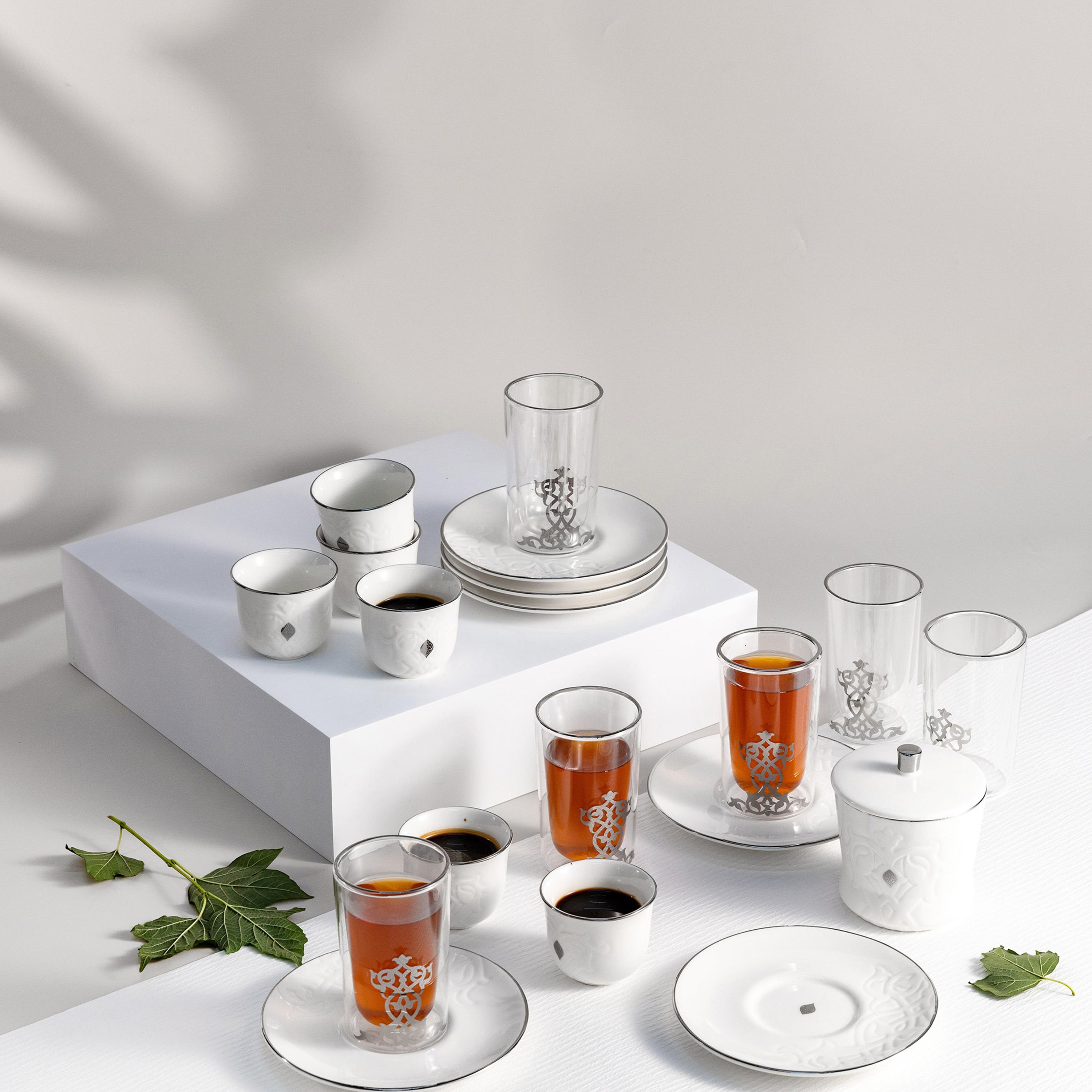 طقم تقديم شاي وقهوة 19 قطعة إليجانت من أوتانتيك-household-dining-teaandcoffee-teaandcoffeesets-image-1