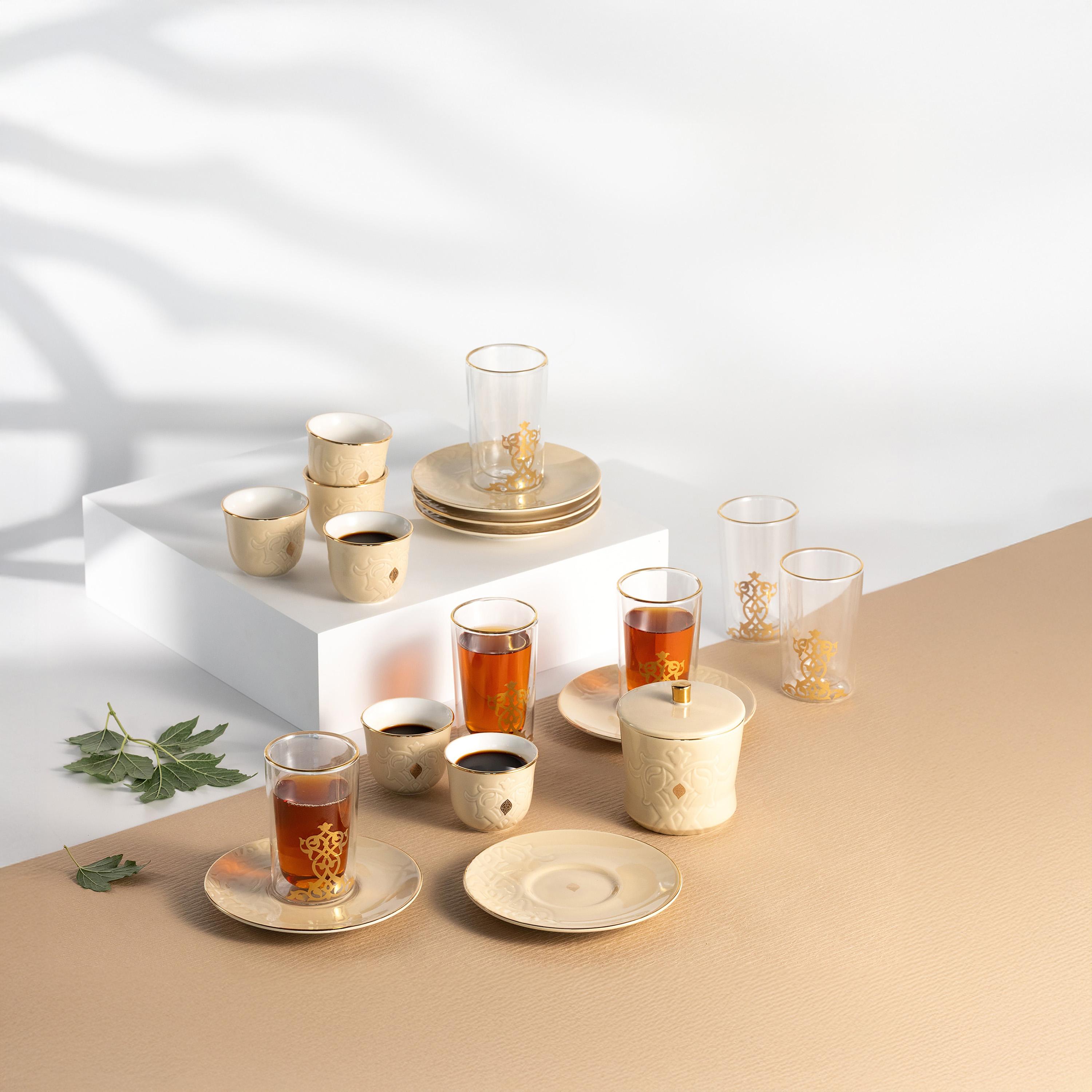 طقم فناجين قهوة وصحون تقديم 19 قطعة من أوتانتيك-household-dining-teaandcoffee-teaandcoffeesets-image-1