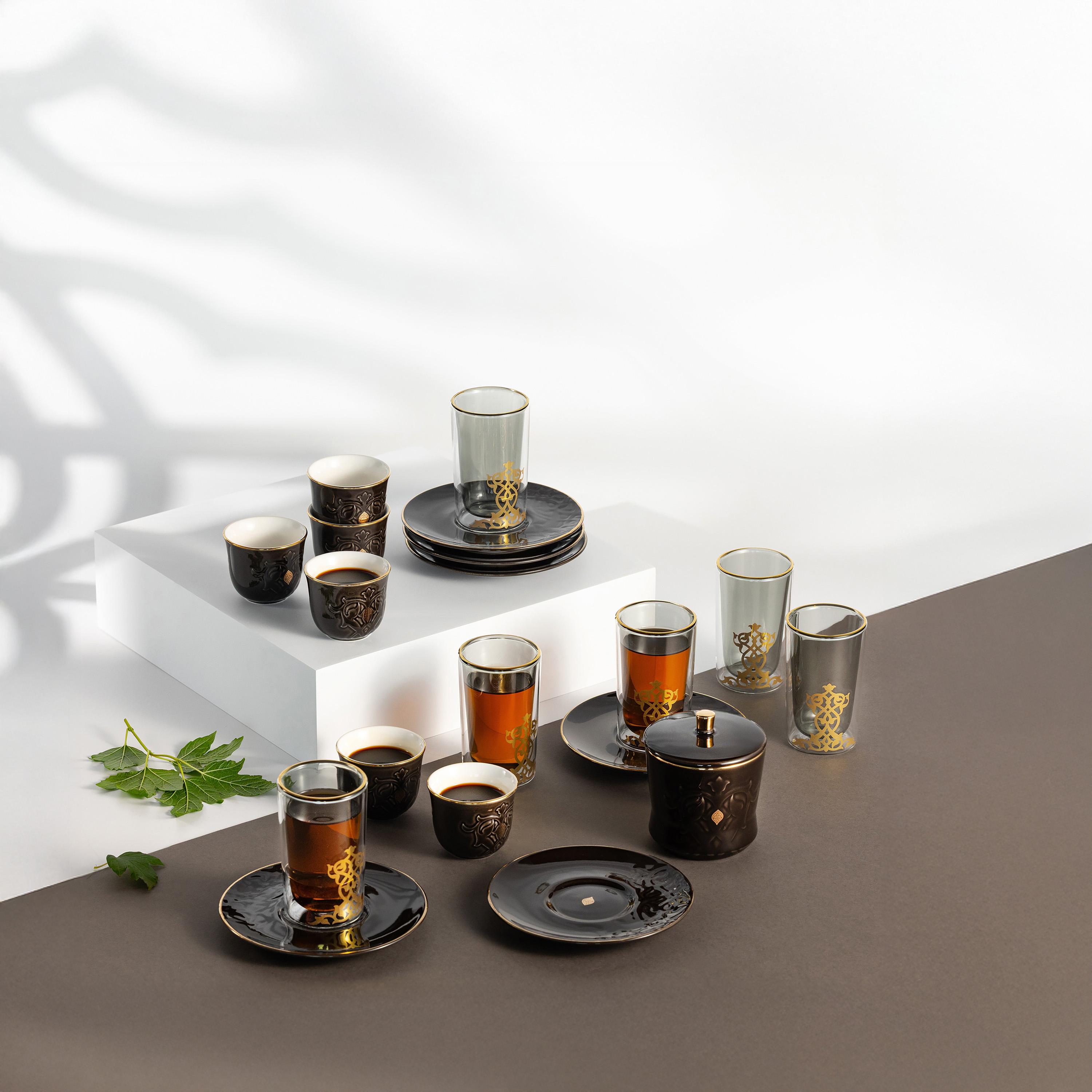 طقم فناجين قهوة مع صحون تقديم 19 قطعة من أوتانتيك-household-dining-teaandcoffee-teaandcoffeesets-image-1