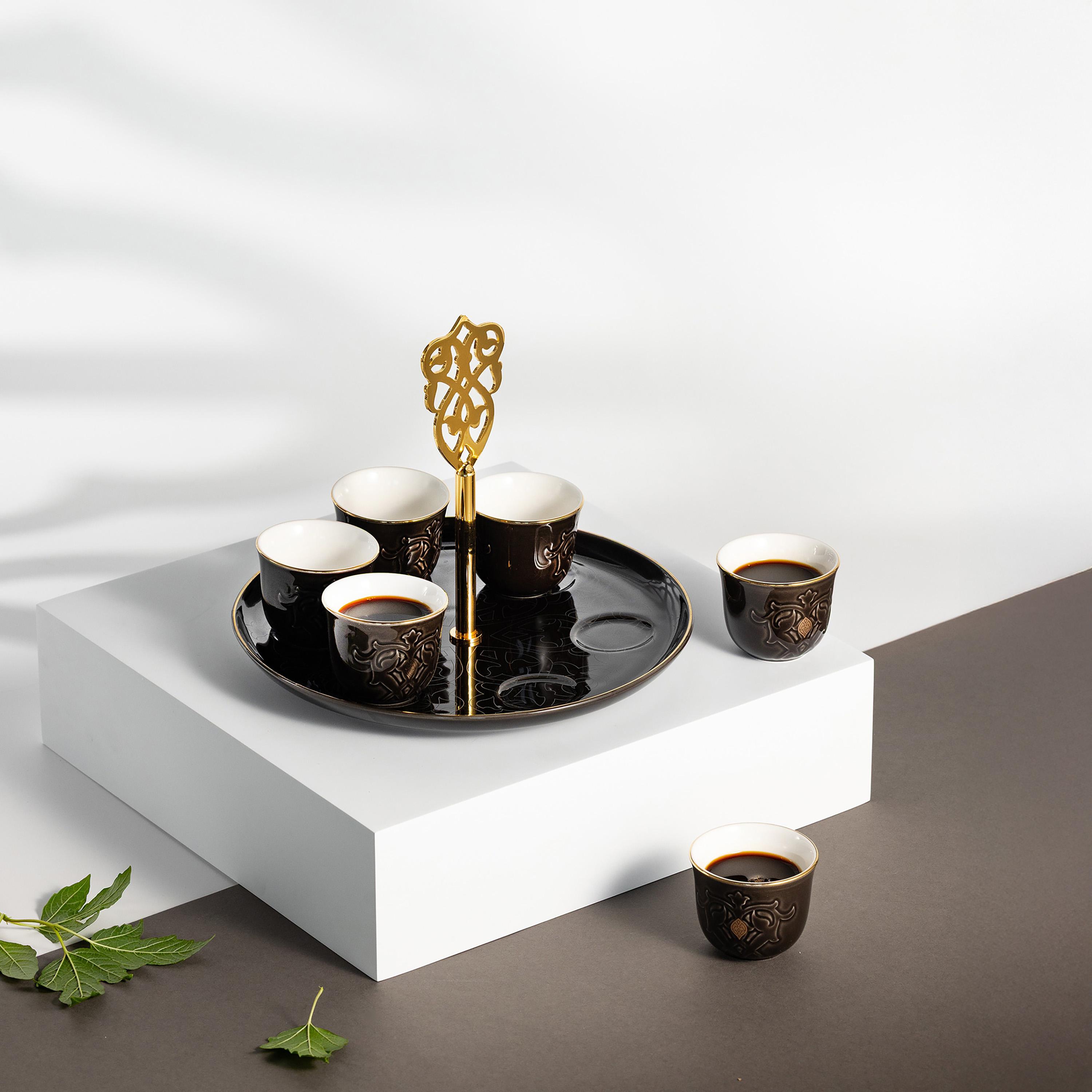طقم فناجين قهوة مع صينية 7 قطع من أوتانتيك-household-dining-teaandcoffee-teaandcoffeesets-image-1