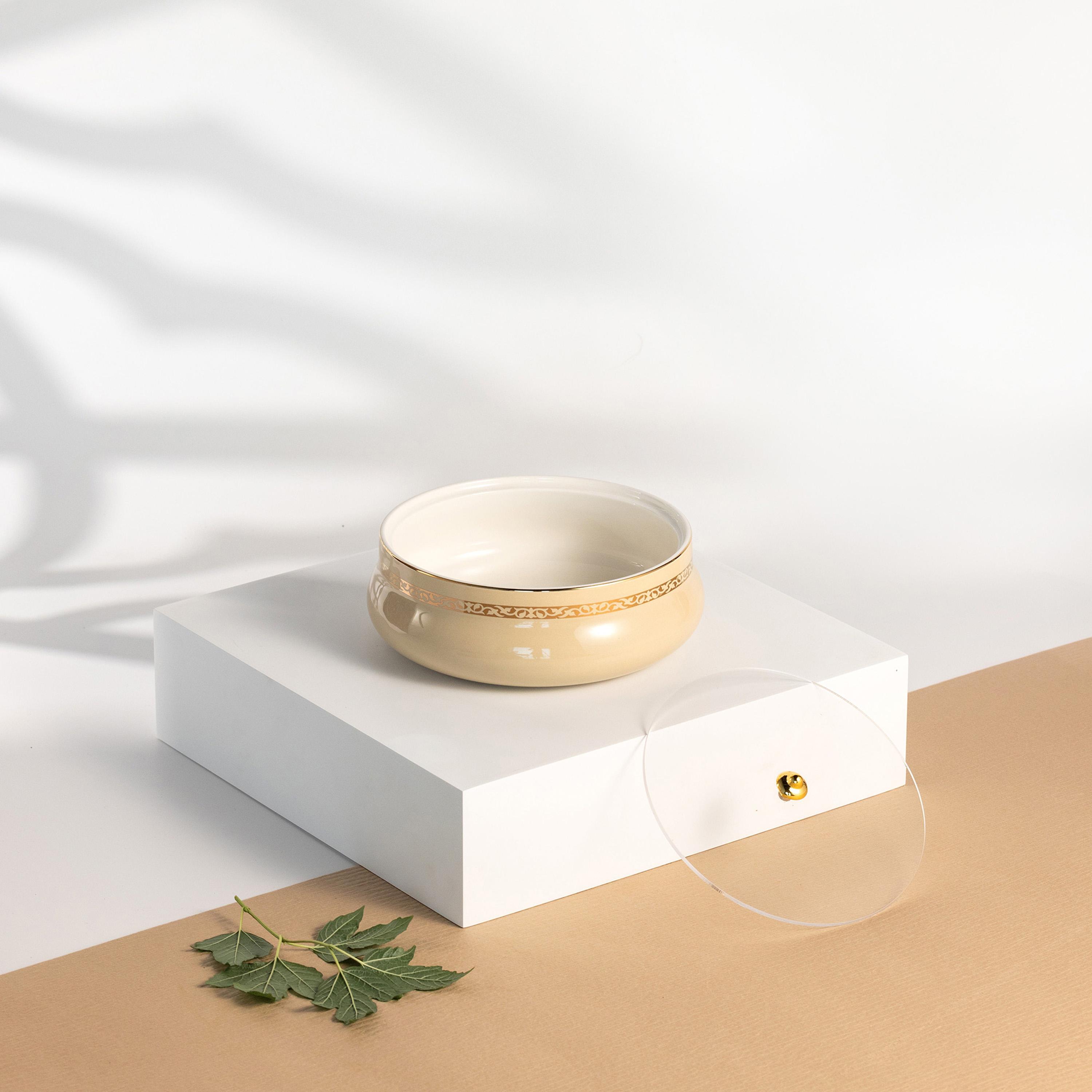 وعاء تمر سيراميك بغطاء إليجانت من أوتانتيك-household-dining-dinnerware-bowls-image-1