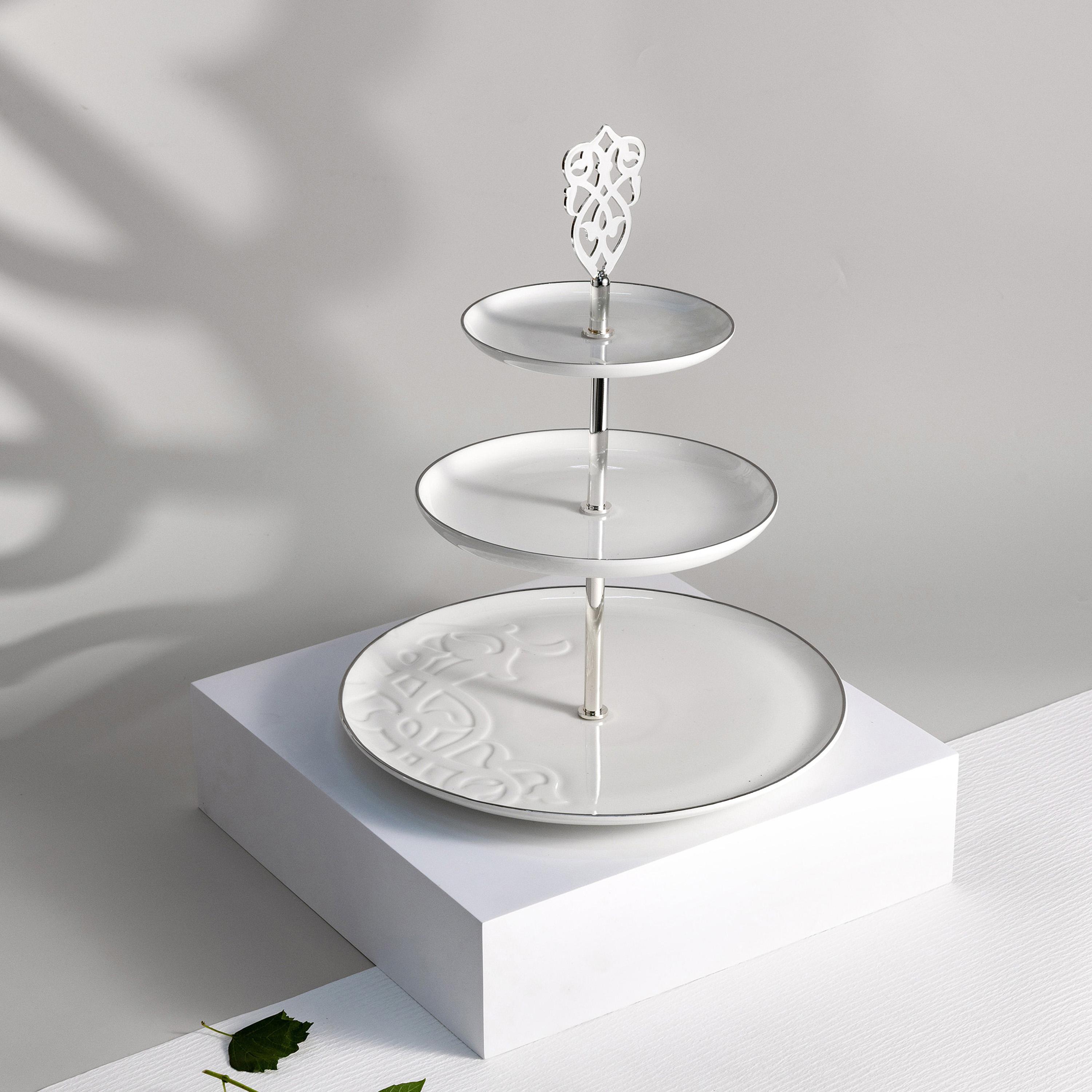 Porcelain 3-Tier Cake Stand-household-dining-serveware-cakestands-image-1