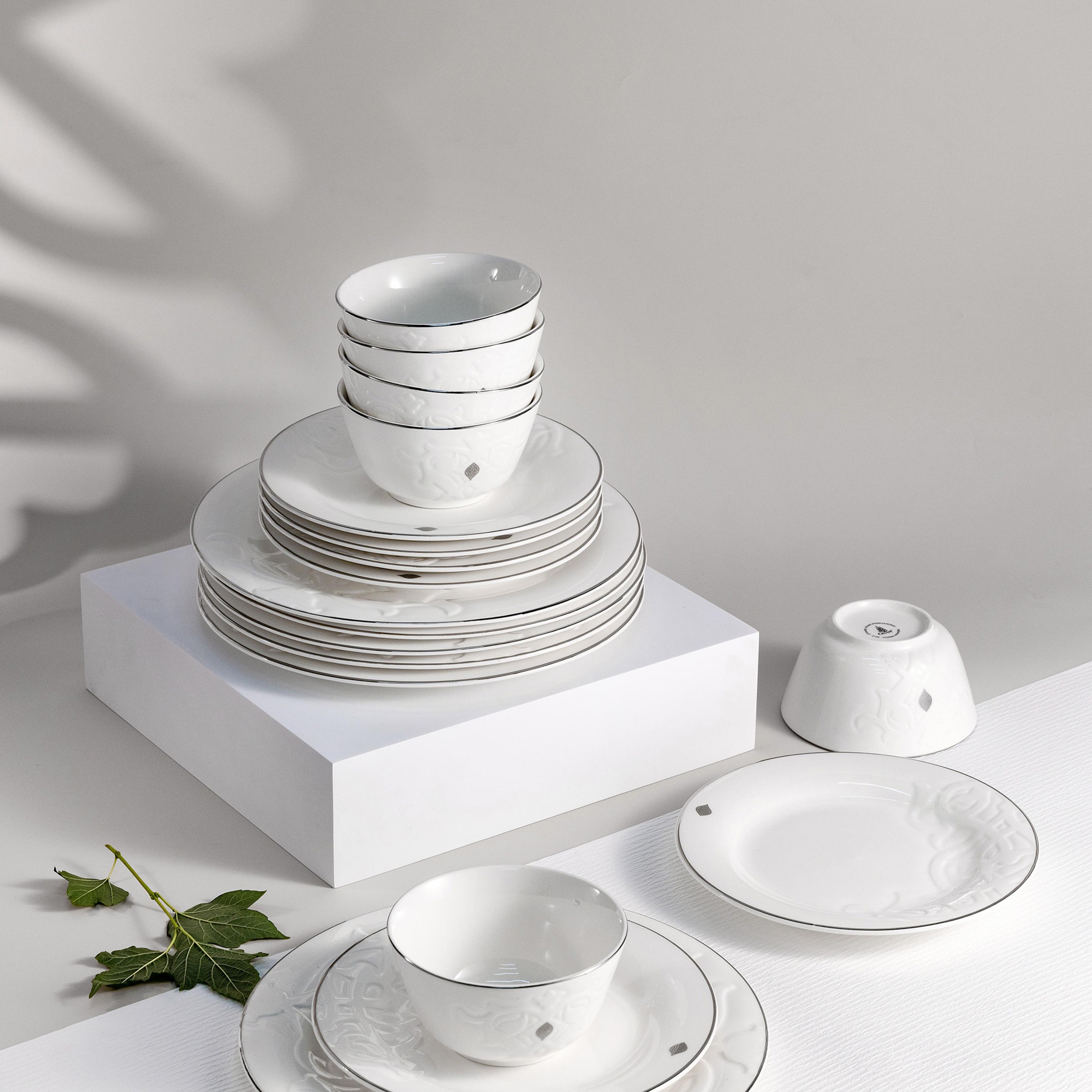 طقم أدوات مائدة بورسلان منقوش 18 قطعة من أوتانتيك-household-dining-dinnerware-dinnersets-image-1