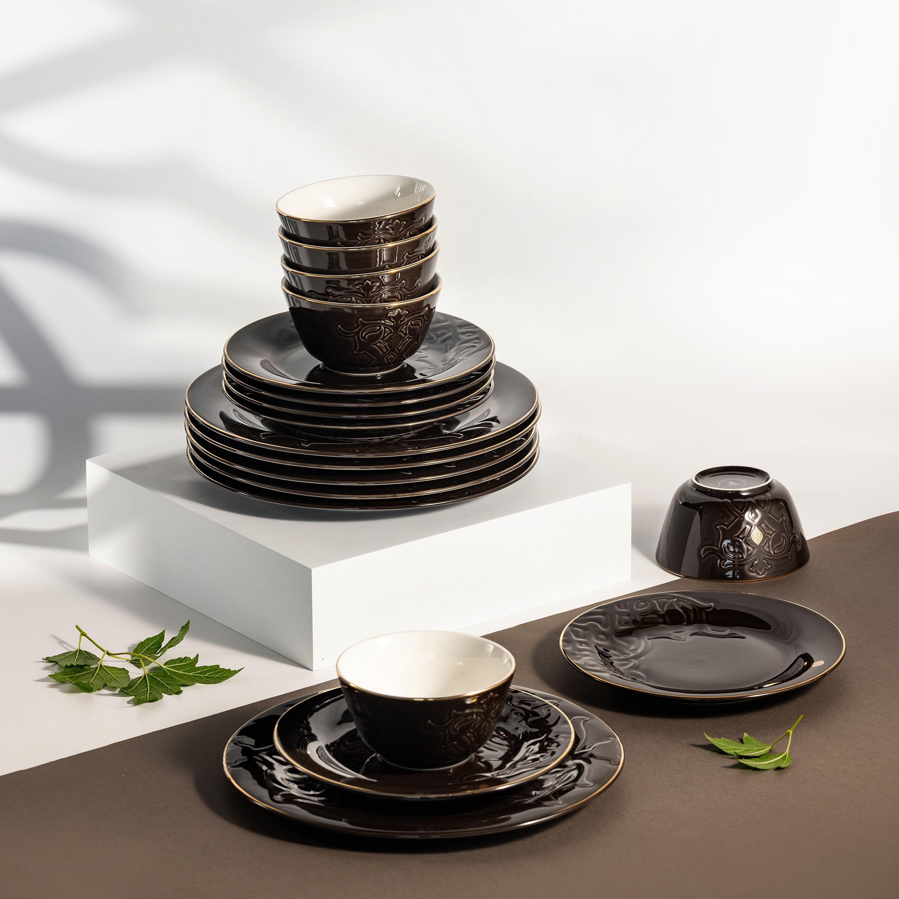 طقم عشاء بورسلان منقوش 18 قطعة من أوتانتيك-household-dining-dinnerware-dinnersets-image-1