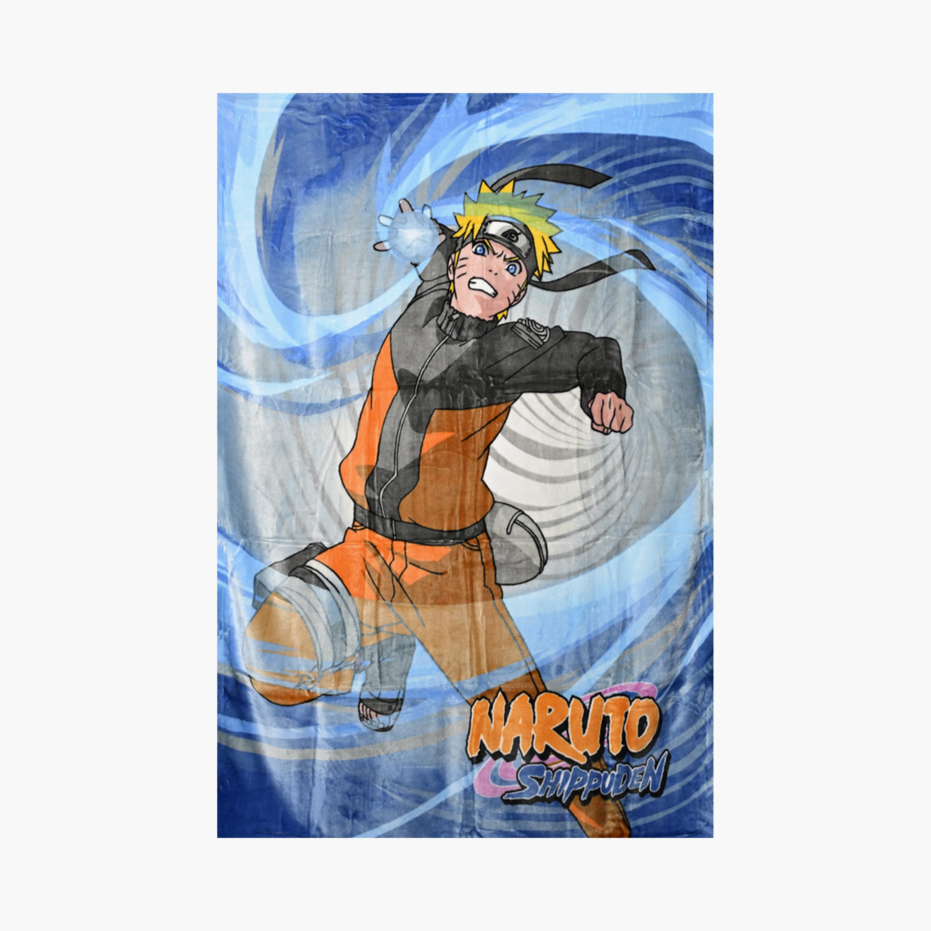 Naruto-B 100% Polyester Raschel Fleece Blanket - Blue-baby-nursery-blanketsandswaddles-receivingblankets-image-2