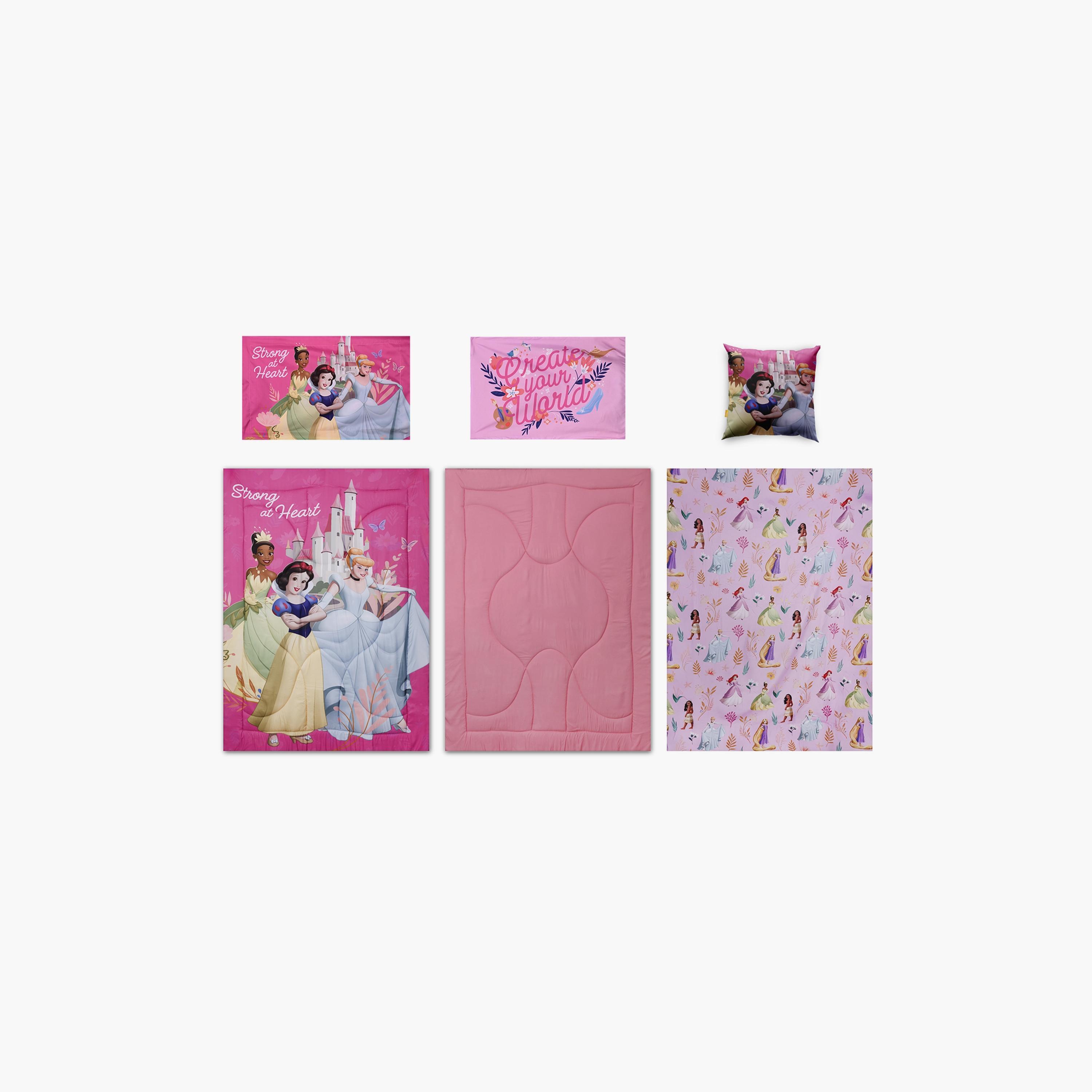 طقم لحاف سرير برنسيس ميكس 5 في 1 BNB – ألياف دقيقة مصقولة وغطاء بوليستر – وردي-baby-nursery-blanketsandswaddles-receivingblankets-image-1