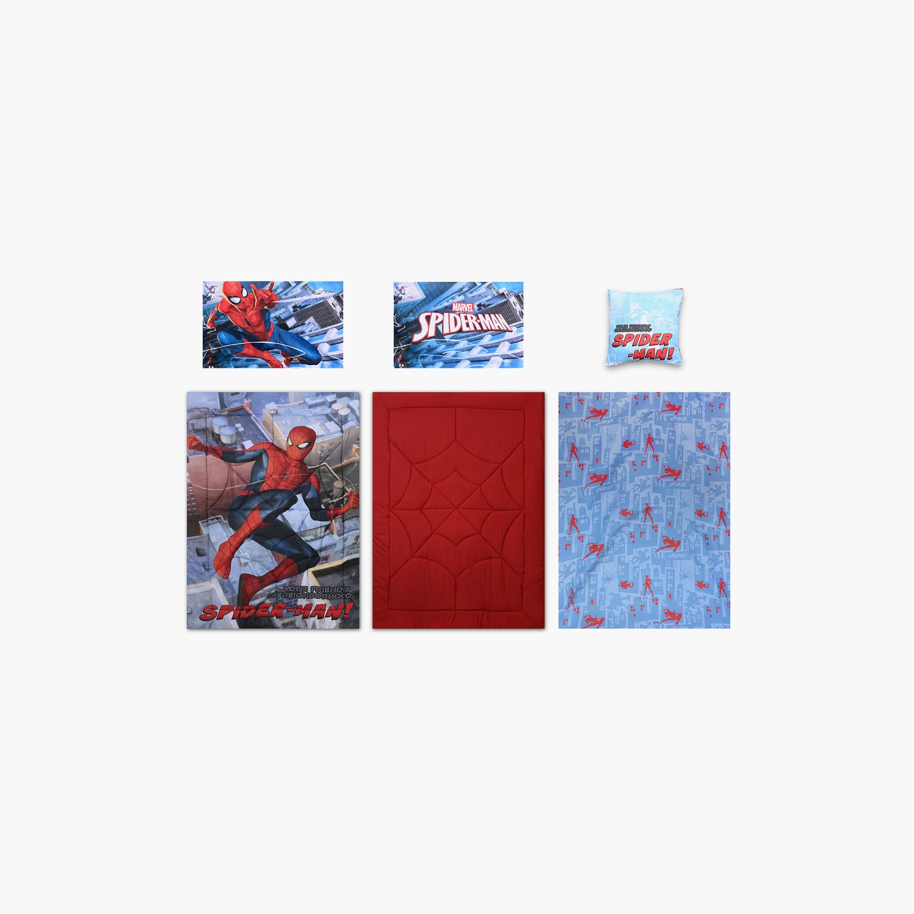 Spiderman 5-in-1 BNB Comforter Bedding Set - Red-baby-nursery-blanketsandswaddles-receivingblankets-image-2