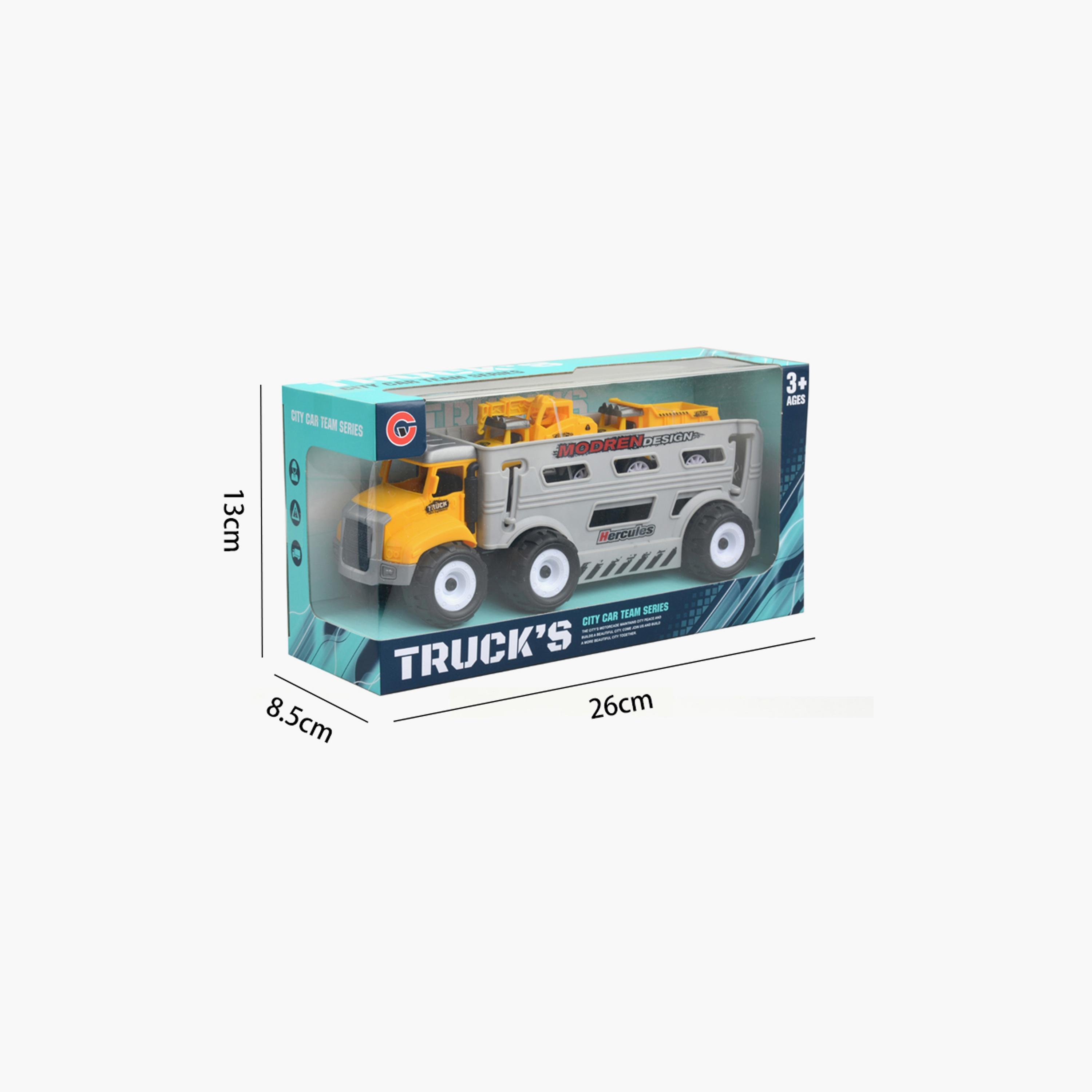 مجموعة شاحنات كيكيبيبي 2 قطعة تعمل بالاحتكاك - رمادي وأصفر-toys-playvehicles-cars-image-2