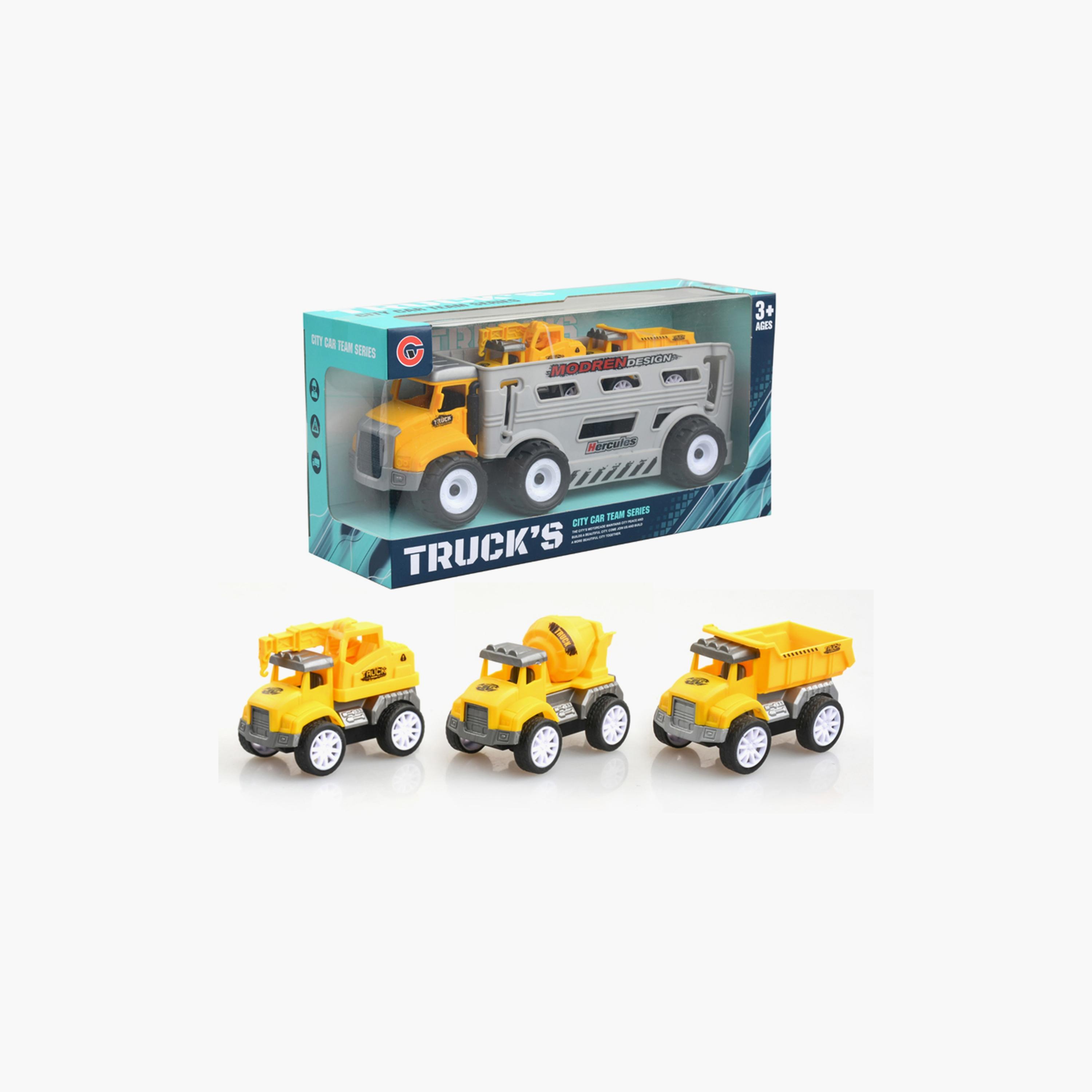 مجموعة شاحنات كيكيبيبي 2 قطعة تعمل بالاحتكاك - رمادي وأصفر-toys-playvehicles-cars-image-3
