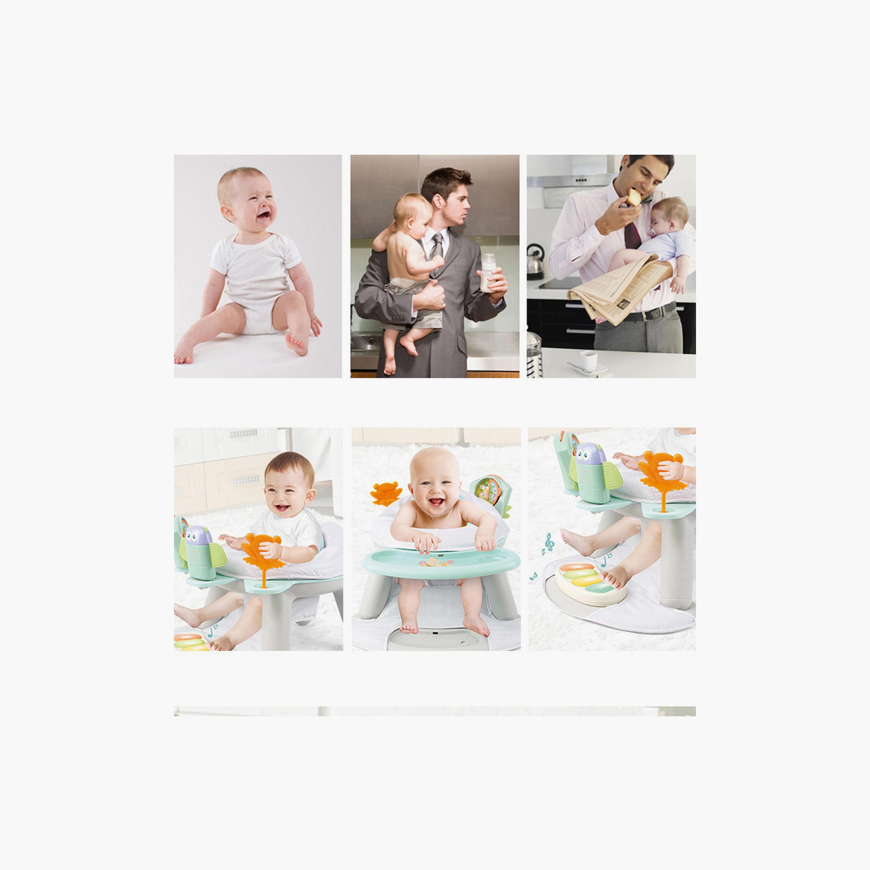 Kikibebe 2-in-1 Baby Fitness Dining Chair with Piano - Multicolor-baby-feeding-accessories-image-2