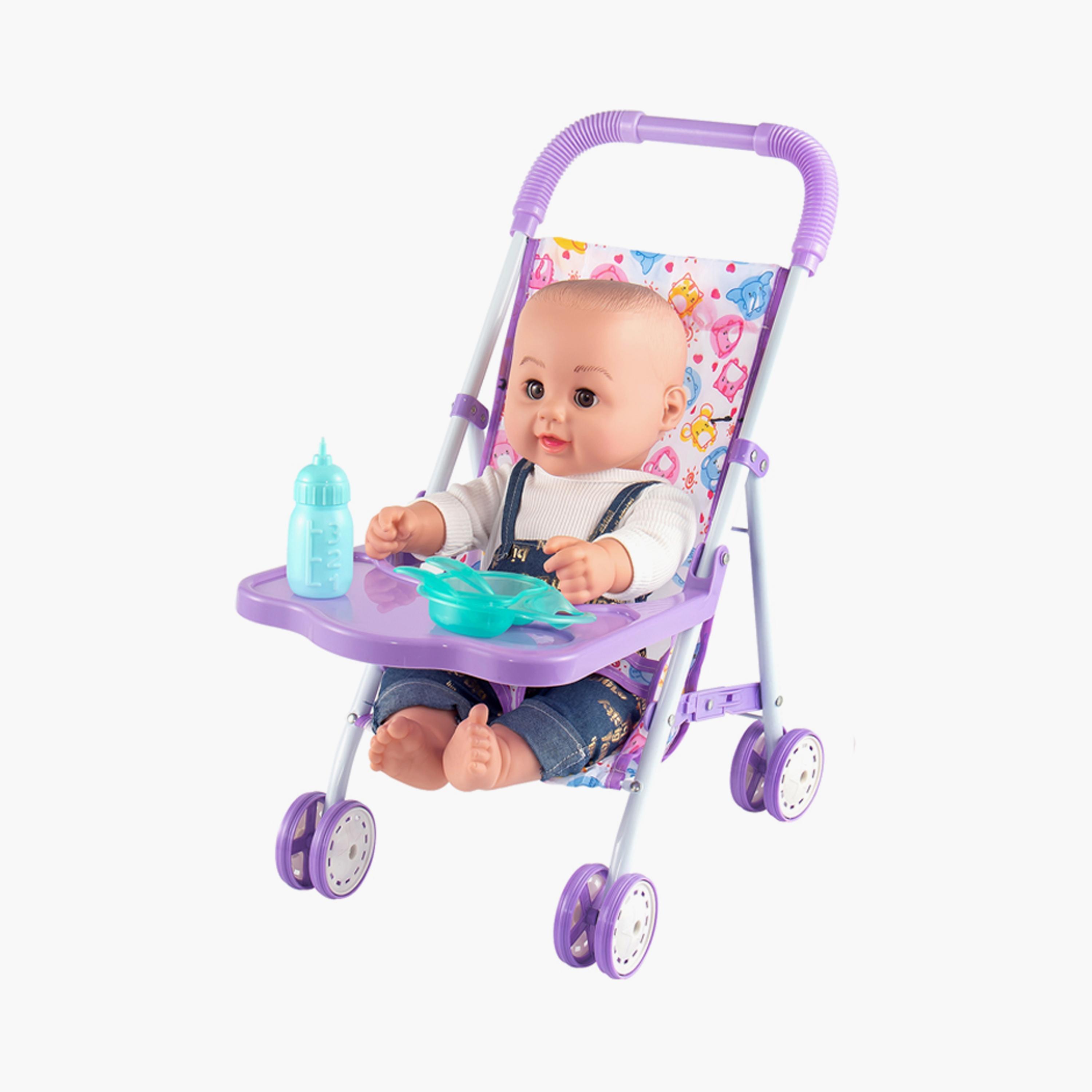 Kikibebe Boy Doll with Stroller - 18 Inch-toys-dollsandplaysets-dolls-image-1