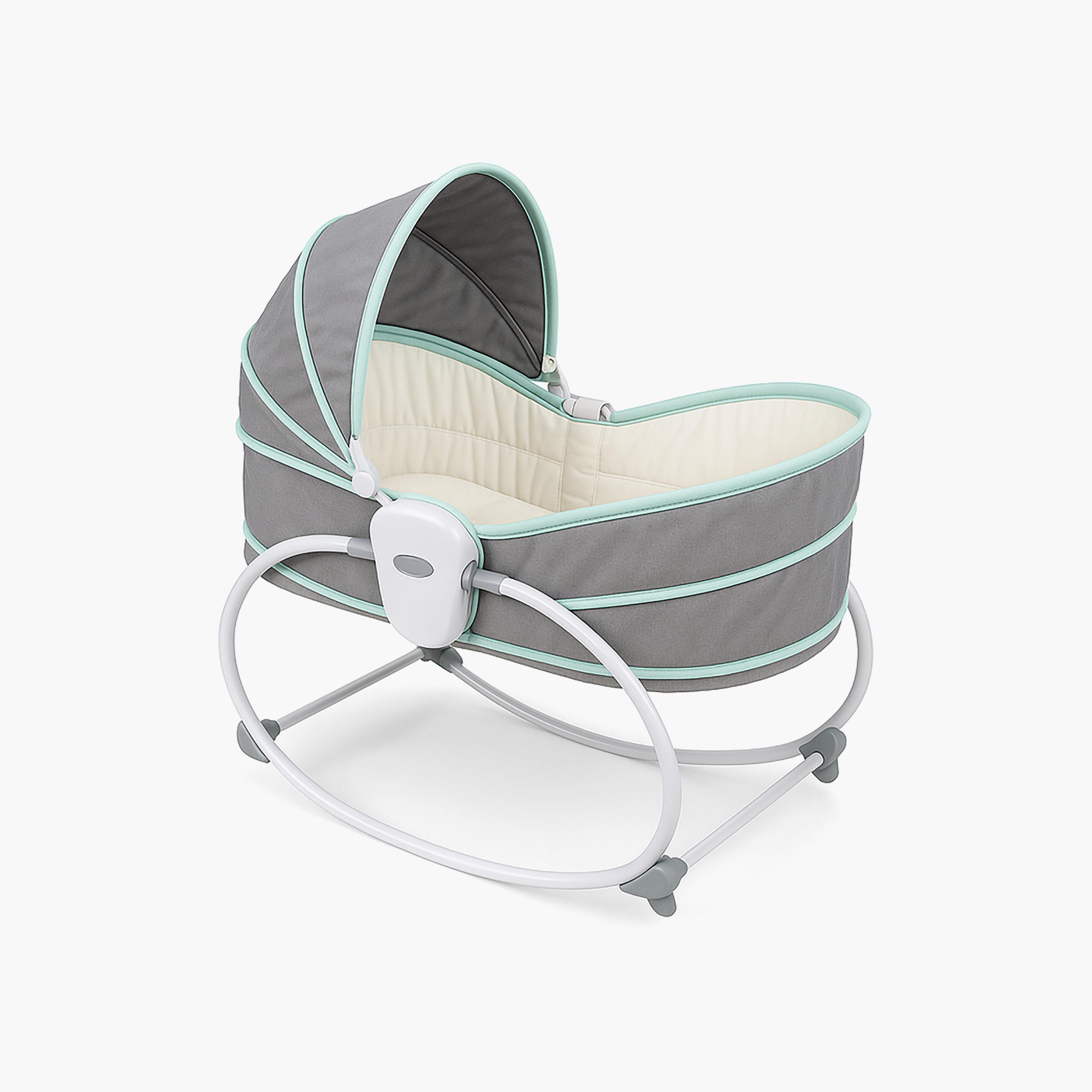 Kikibebe 5-In-1 Cozy baby Rocker Bassinet with Play Table & Study Desk With 360° Rotating Seat & Music Toys, Grey-baby-nursery-furniture-cribsandbeds-bassinets-image-1