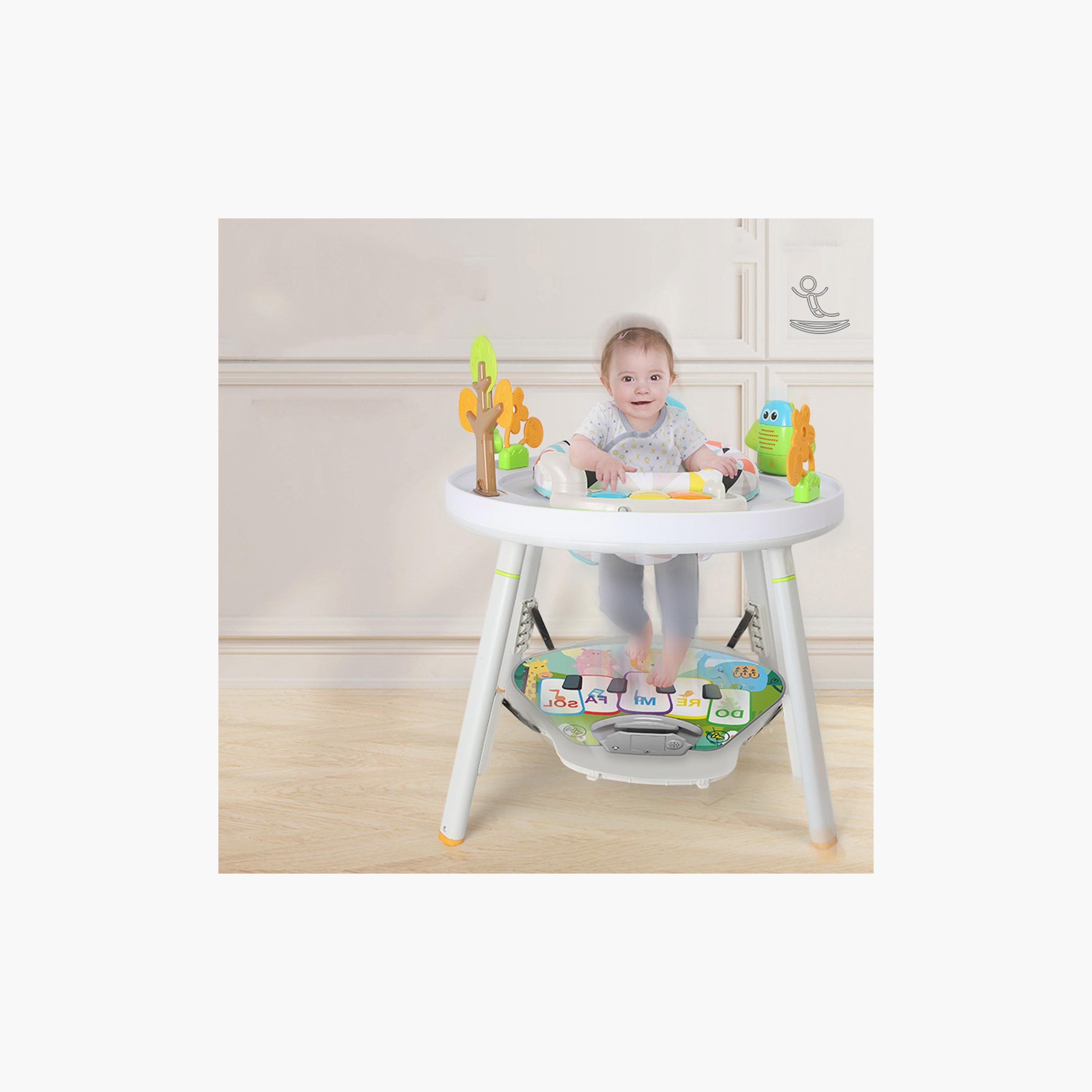 Kikibebe 3-in-1 Happy Jumping Chair with Arc-Shaped Bouncing Base & Shock Absorber - Grey-baby-infantactivity-image-2