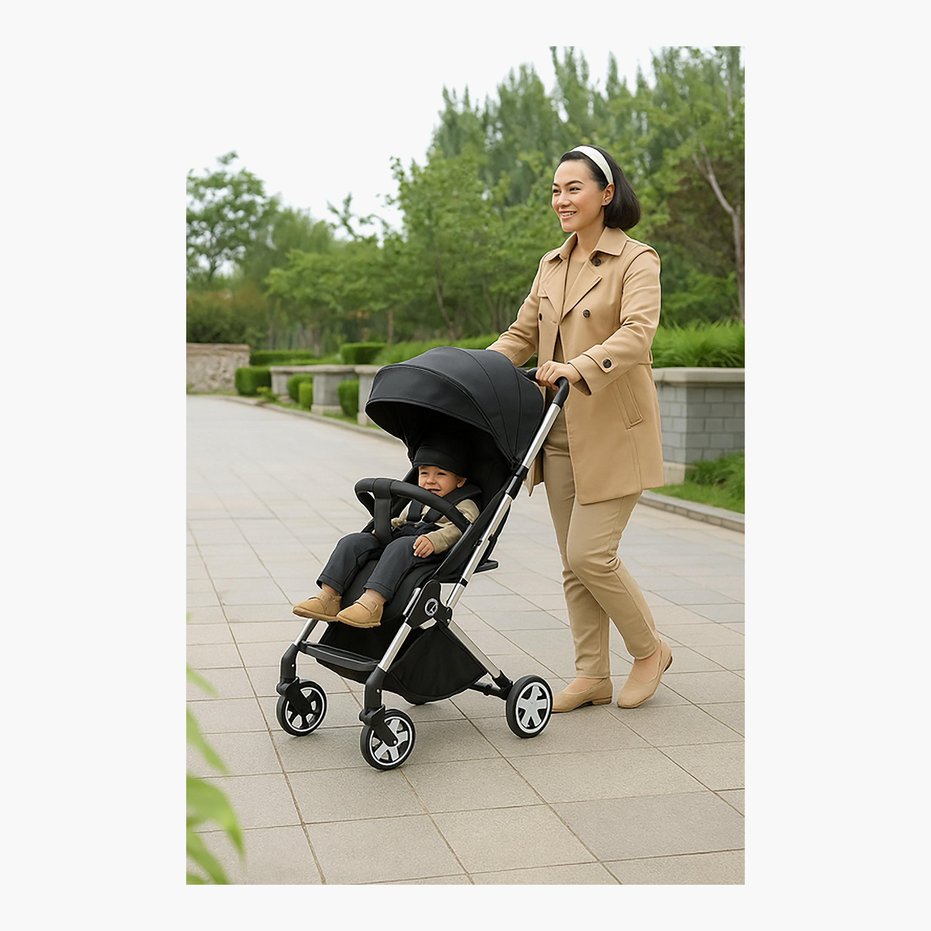  كيكيبيبي عربة أطفال للسفر خفيفة الوزن مع مقبض عربة ومقاومة للماء – أسود-baby-gear-strollersandprams-strollers-image-2