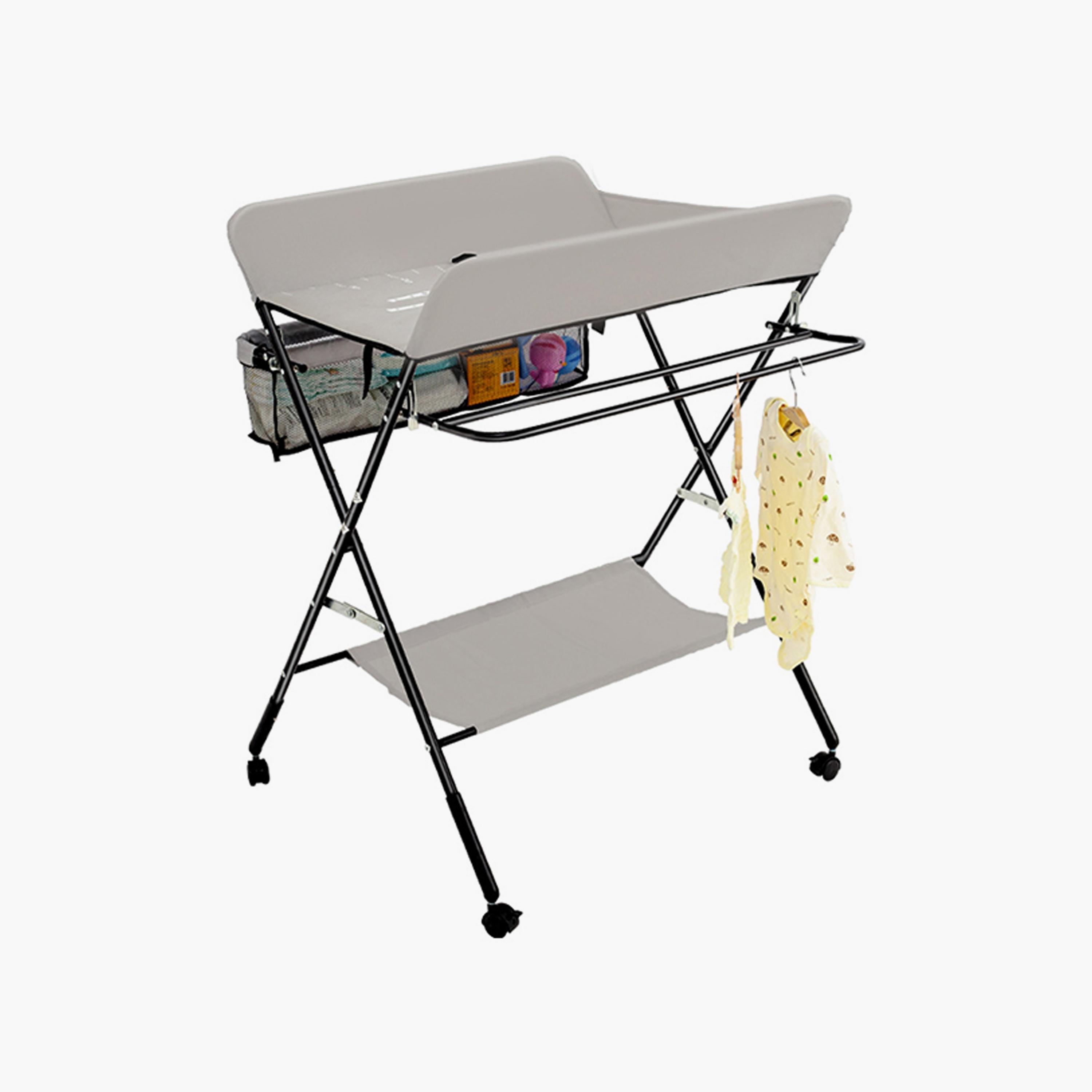 Kikibebe Babycare Diaper Changing Table with Wheels - Grey-baby-bathandcare-changingtables-image-2