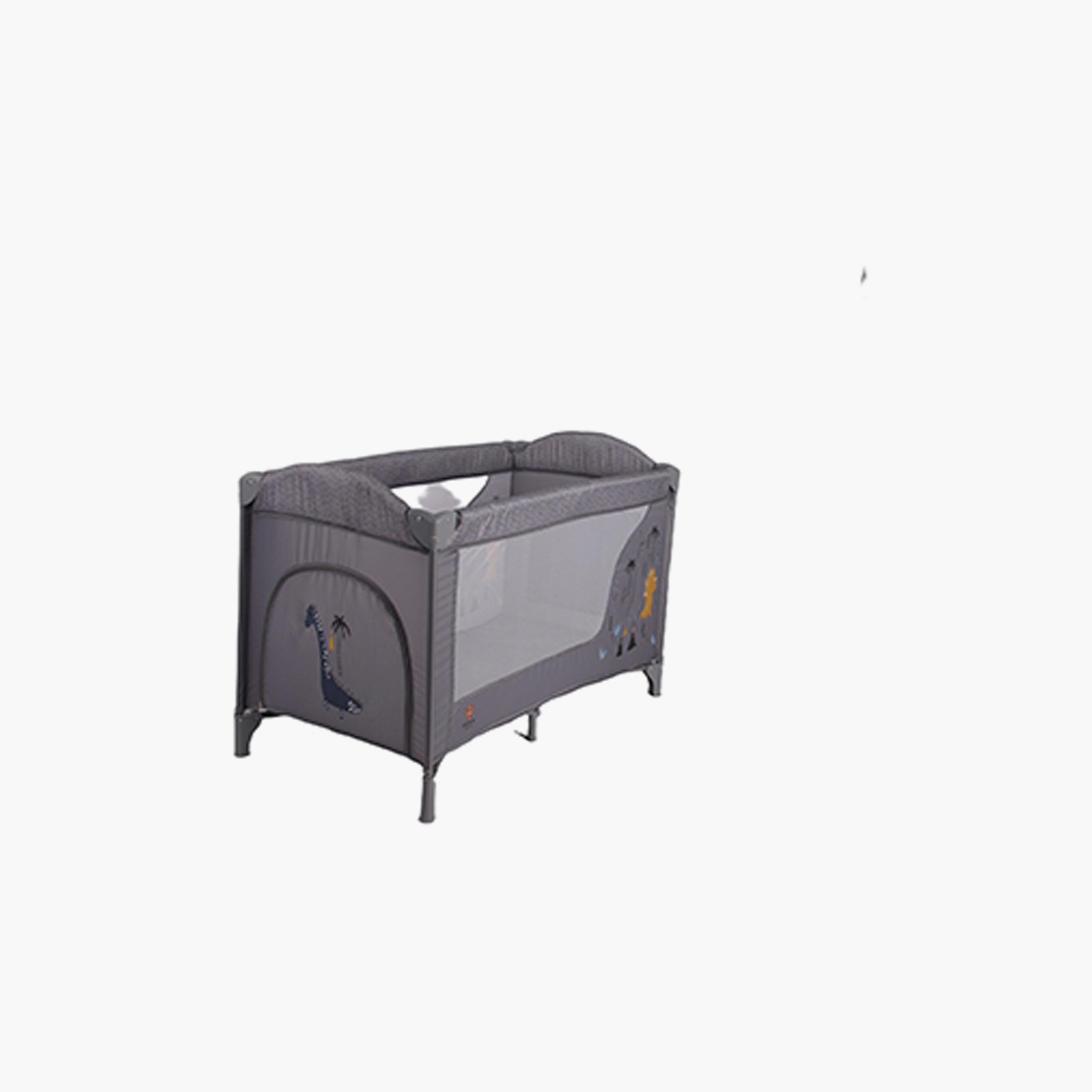 Kikibebe Portable Foldable Baby Cot Crib Convertible To Full-Size Bed, Movable Design - Grey-baby-nursery-furniture-cribsandbeds-travelcots-image-3
