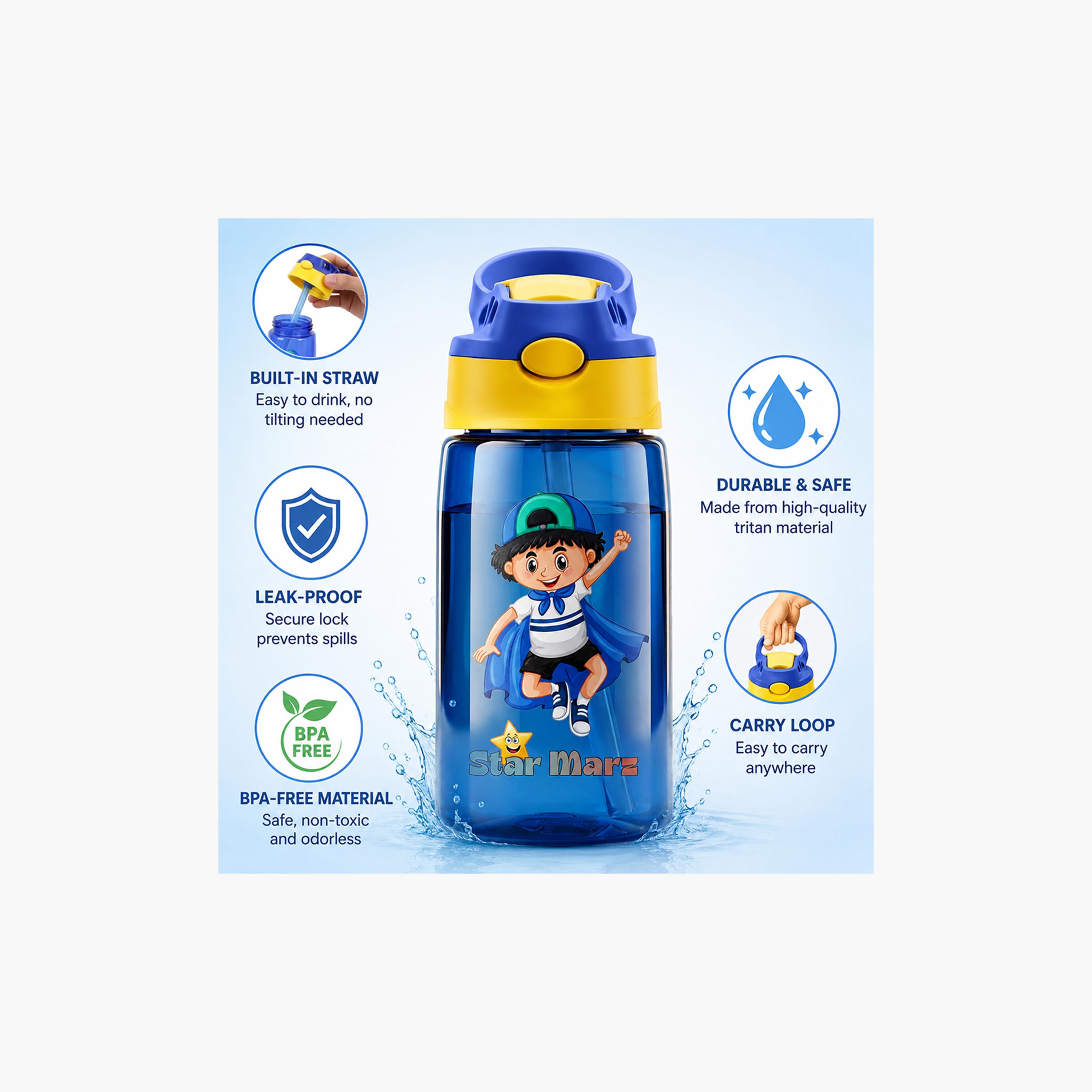 Starmarz Kids Sipper Water Bottle - 480 mL - Blue-school-waterbottles-image-5