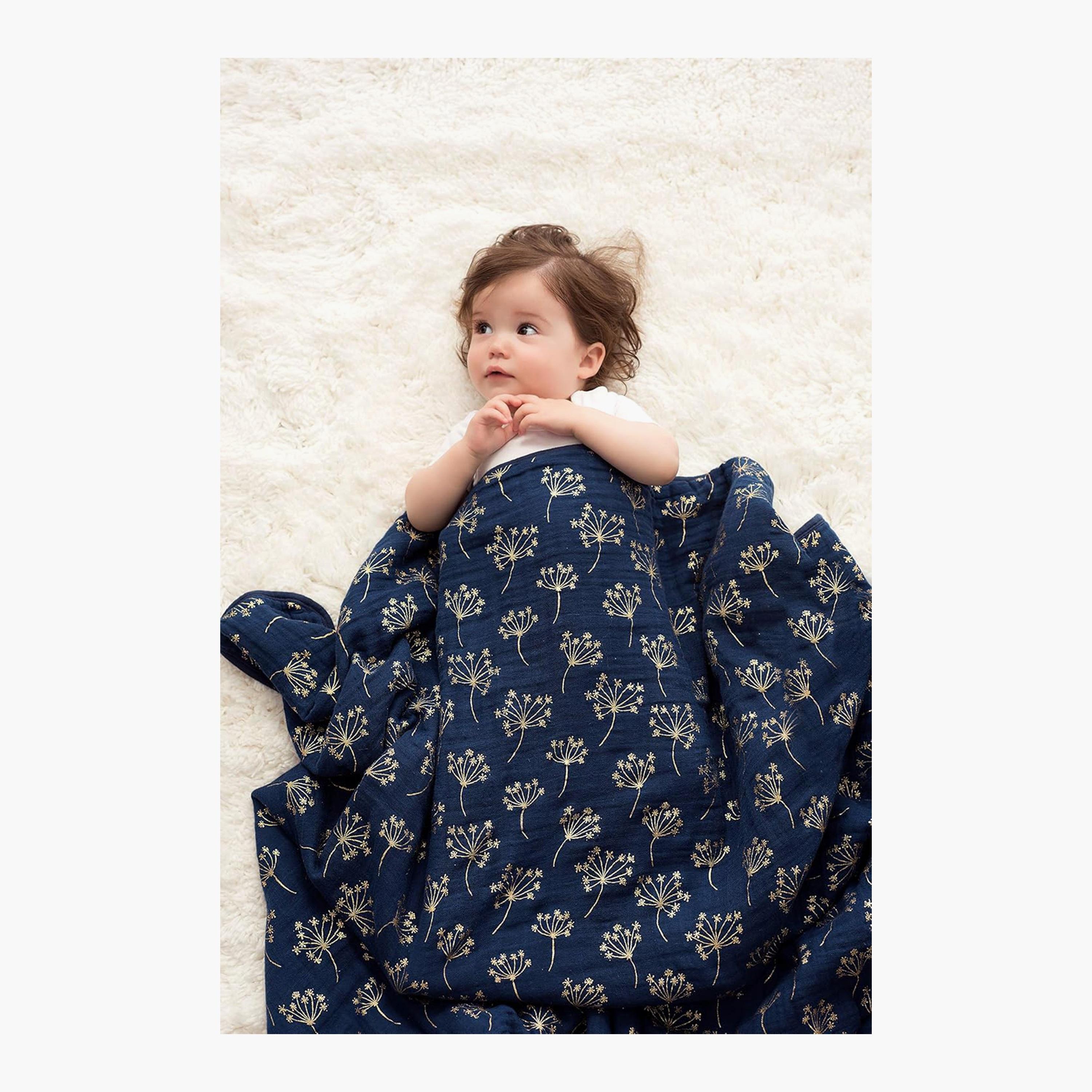 Aden + Anais Cotton Muslin Dream Blanket - Metallic Gold Deco-baby-nursery-blanketsandswaddles-blanketsandquilts-image-2