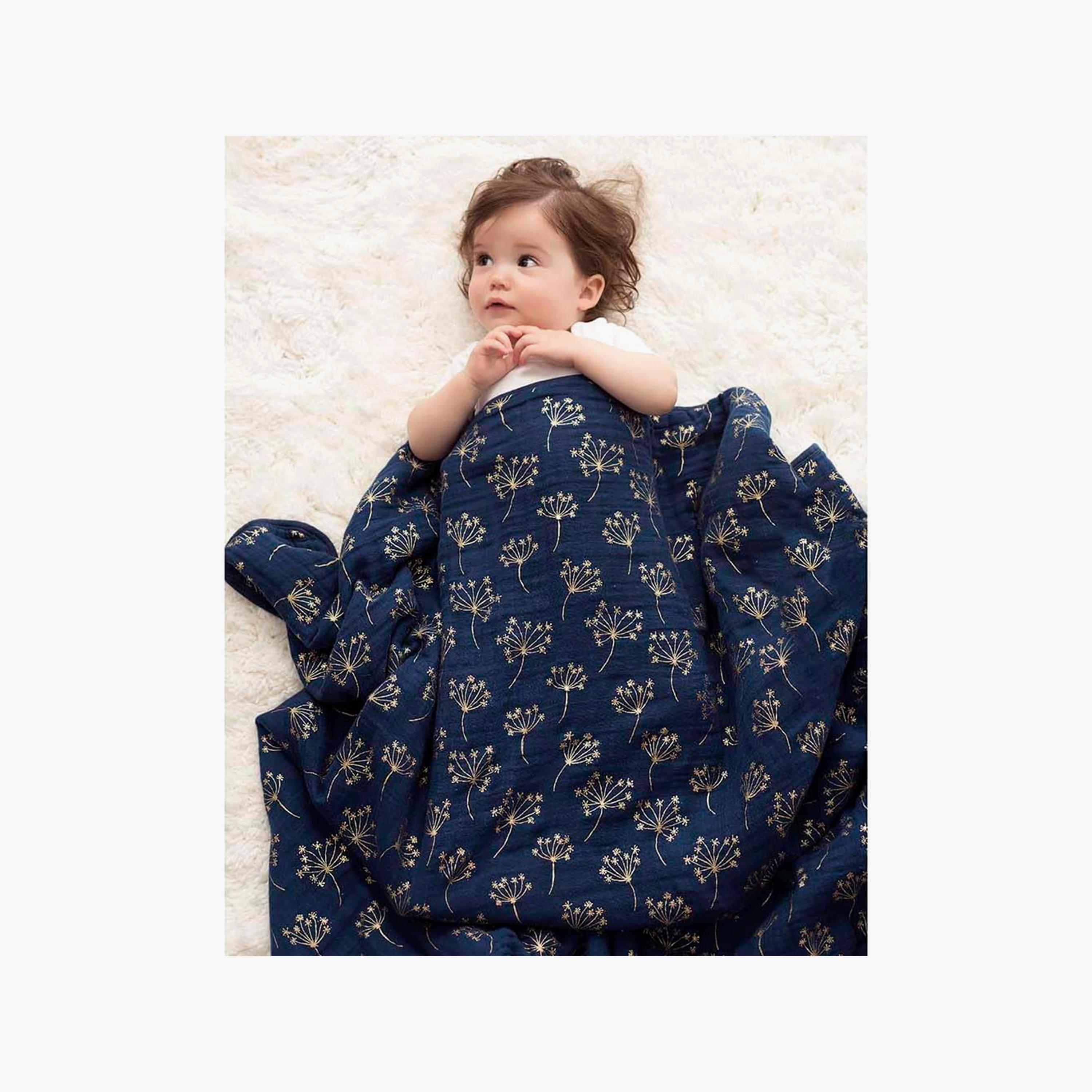 Aden + Anais Cotton Muslin Dream Blanket - Metallic Gold Deco-baby-nursery-blanketsandswaddles-blanketsandquilts-image-3