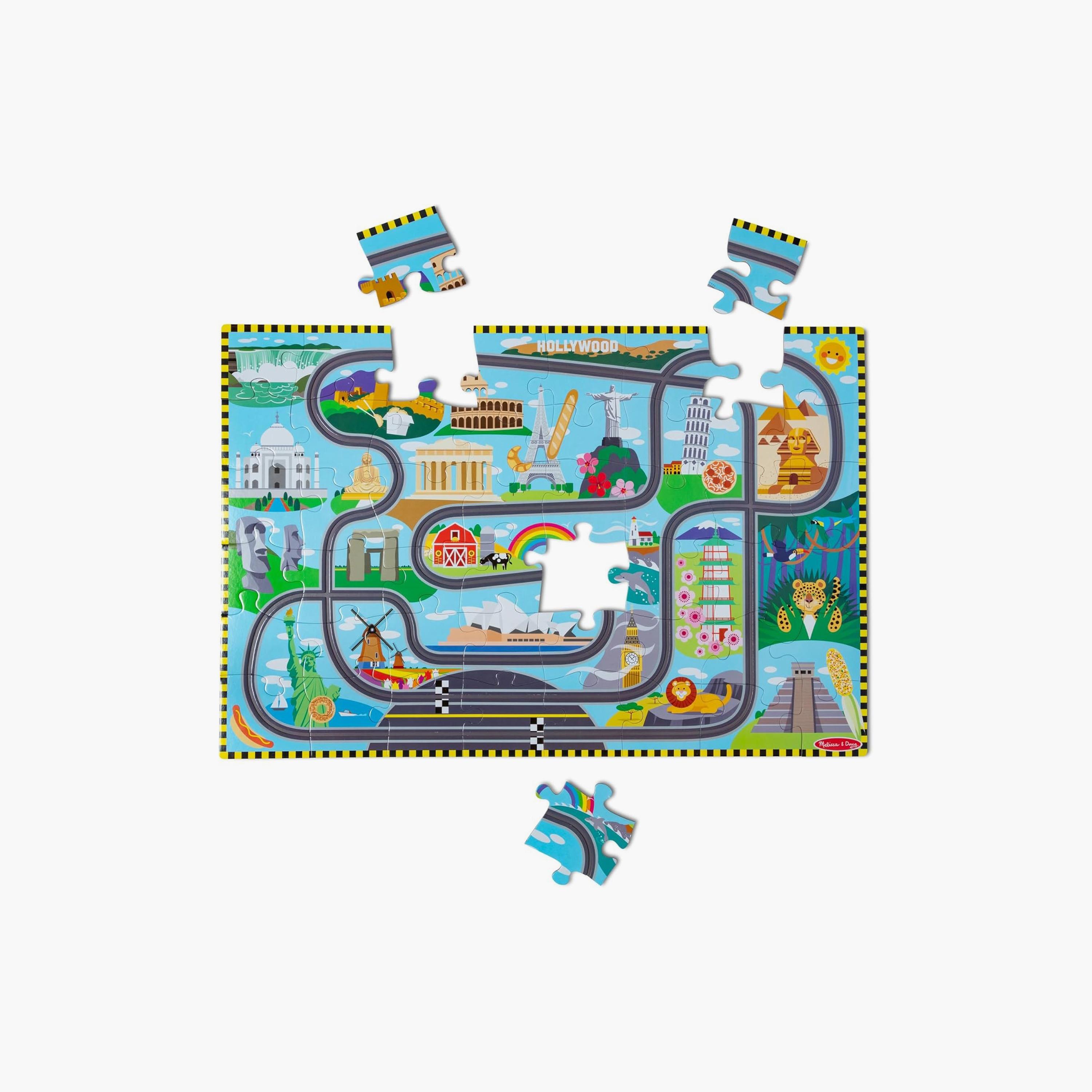 Melissa & Doug Race Track Floor Puzzle & Play Set-toys-indoortoys-puzzles-image-1