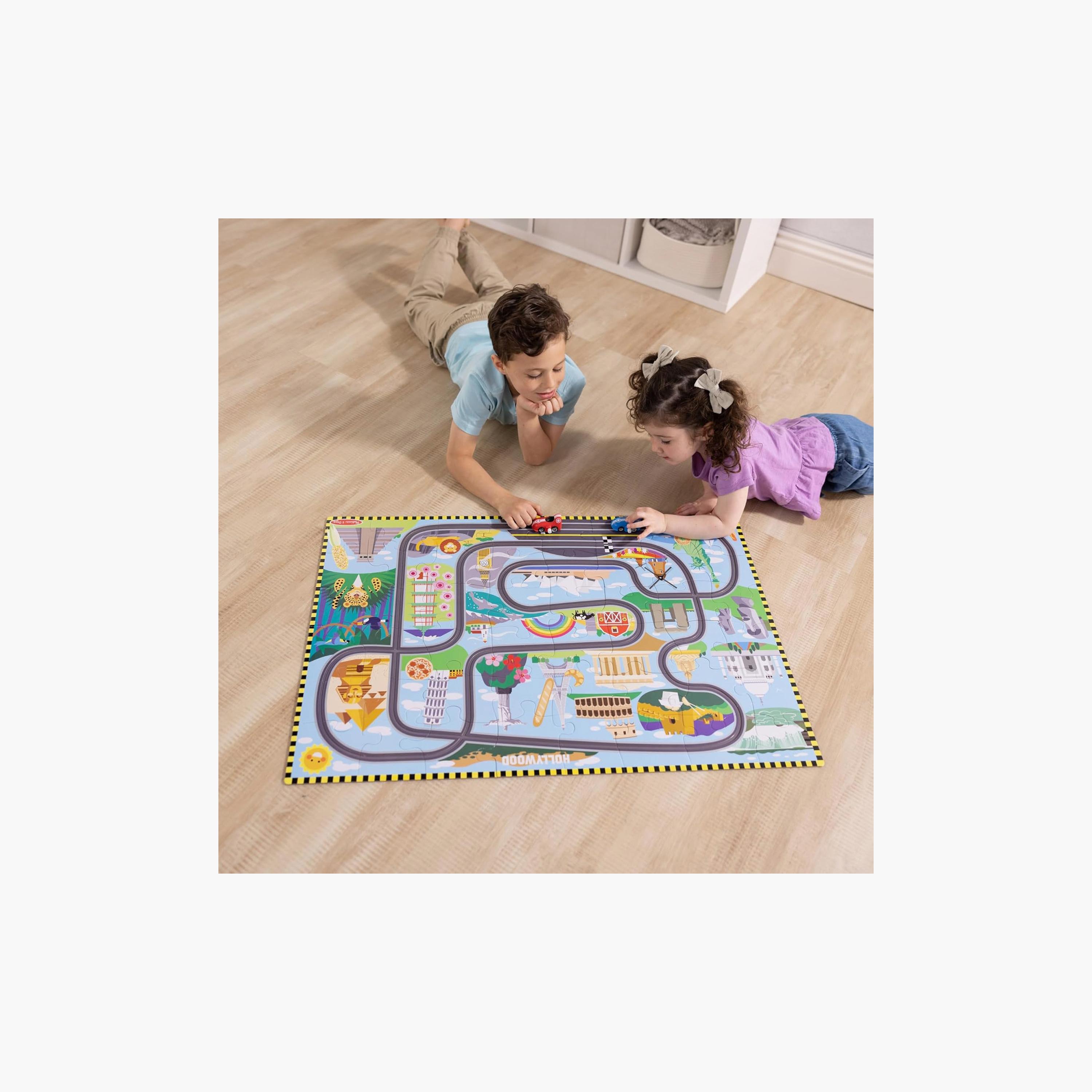 Melissa & Doug Race Track Floor Puzzle & Play Set-toys-indoortoys-puzzles-image-2