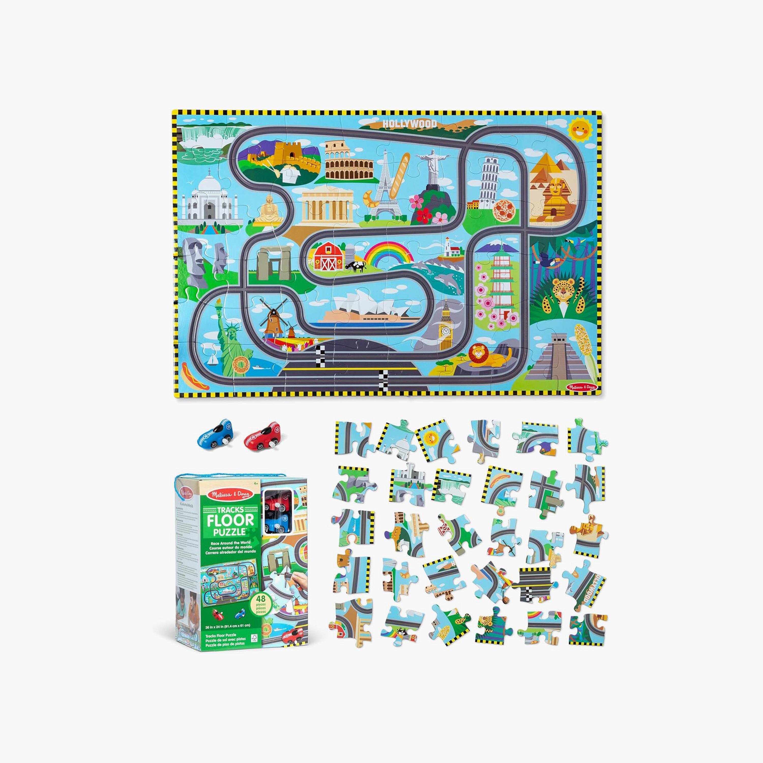 Melissa & Doug Race Track Floor Puzzle & Play Set-toys-indoortoys-puzzles-image-4