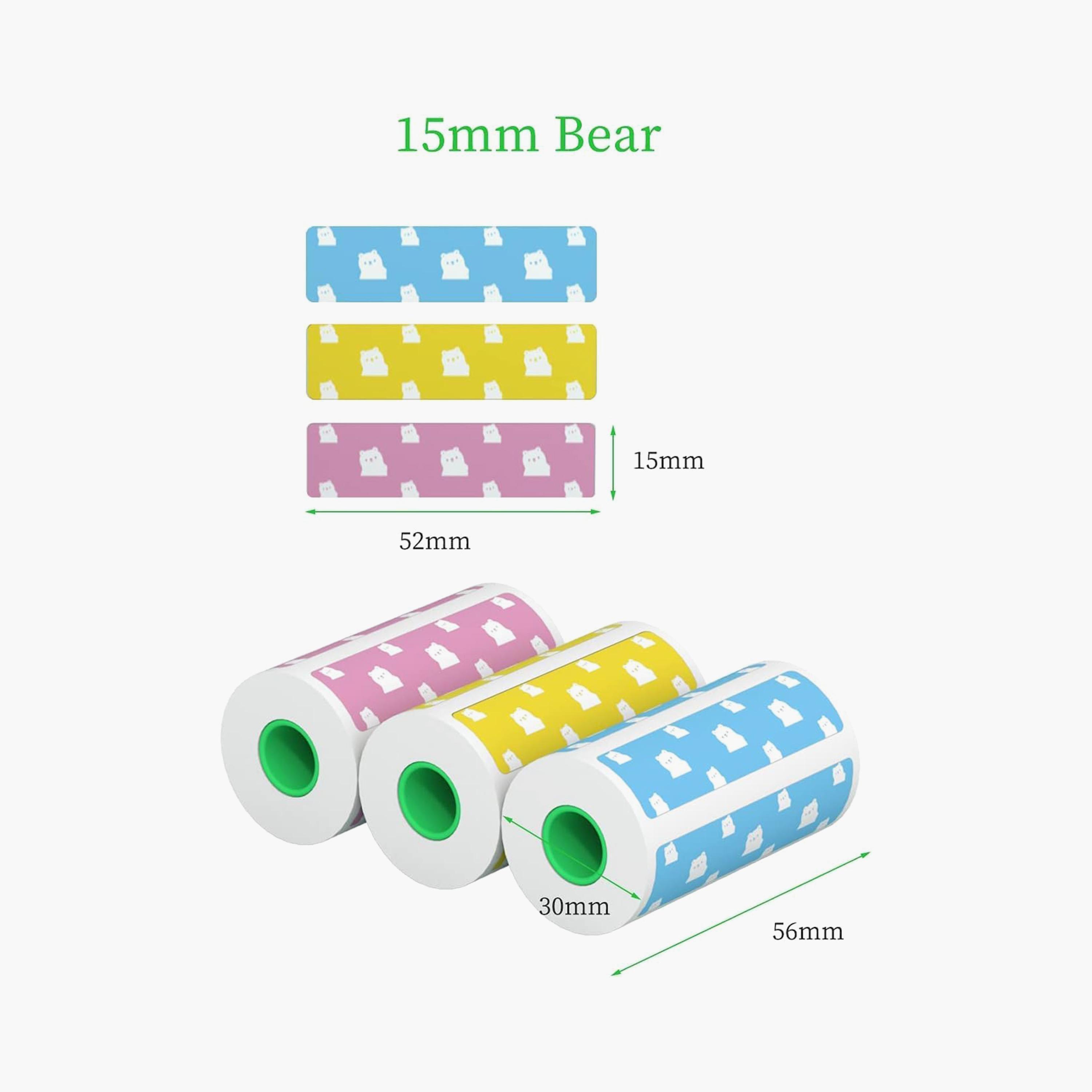 Peripage 56x30mm 3 Rolls Cute Bear Thermal Sticker Paper Self-Adhesive for A2/A6/A3X-electronics-accessories-computeraccesories-image-2