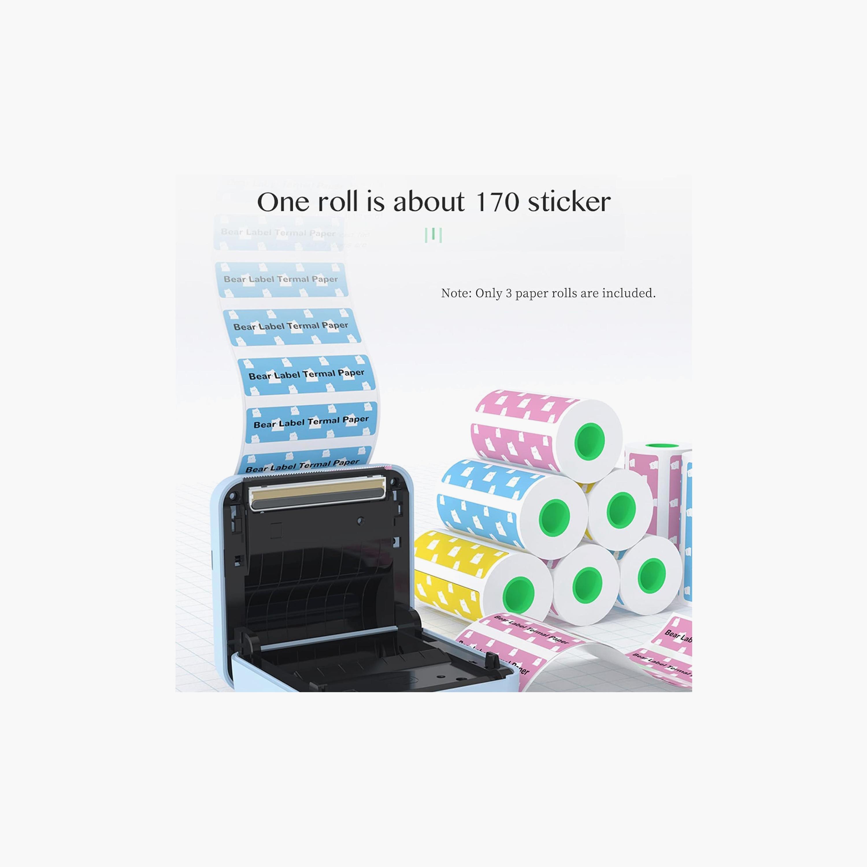 Peripage 56x30mm 3 Rolls Cute Bear Thermal Sticker Paper Self-Adhesive for A2/A6/A3X-electronics-accessories-computeraccesories-image-4