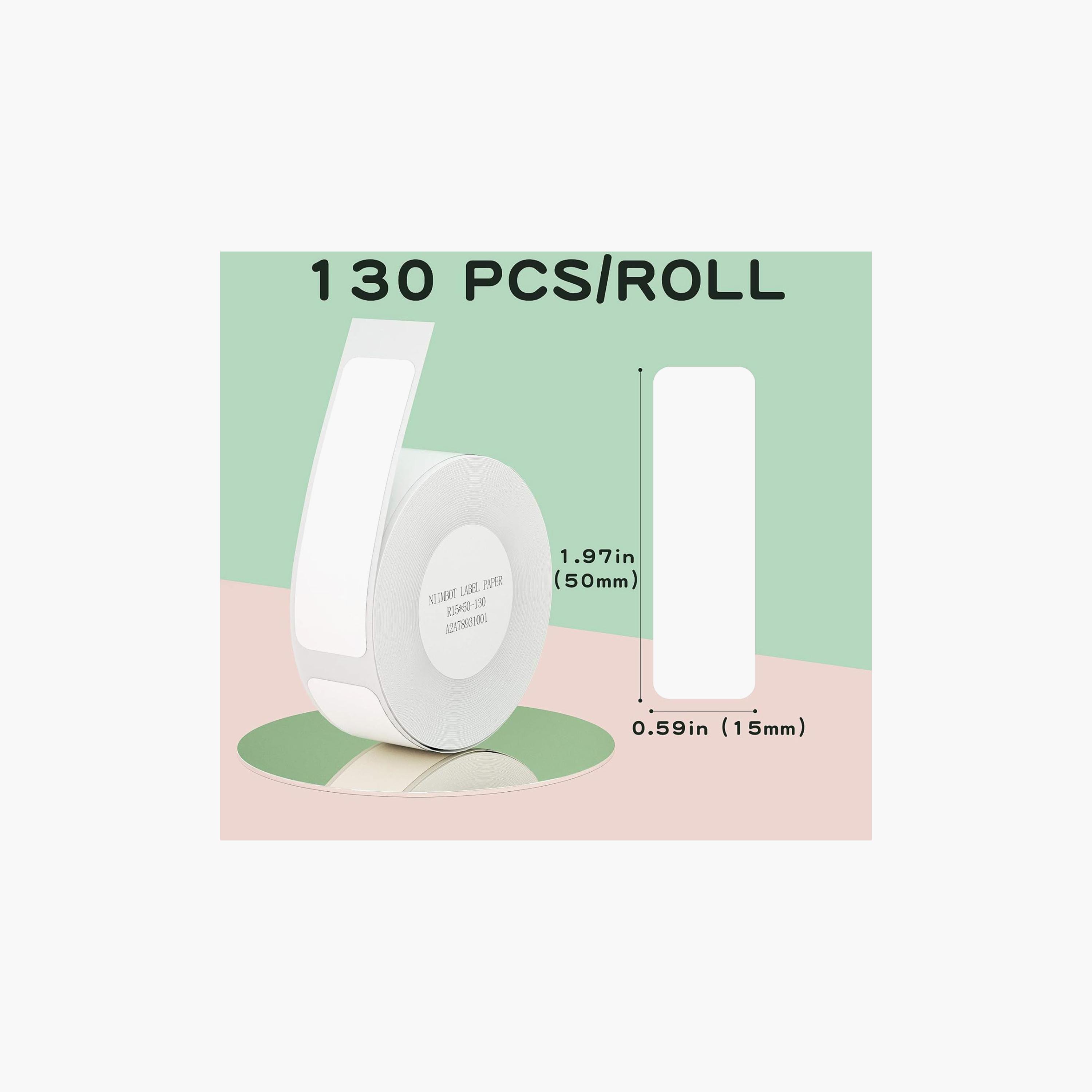 نيمبوت ورق ملصقات حراري 15×50 ملم أبيض مقاوم للماء ومقاوم للتمزق 130 ملصق/لفة.-electronics-accessories-computeraccesories-image-3