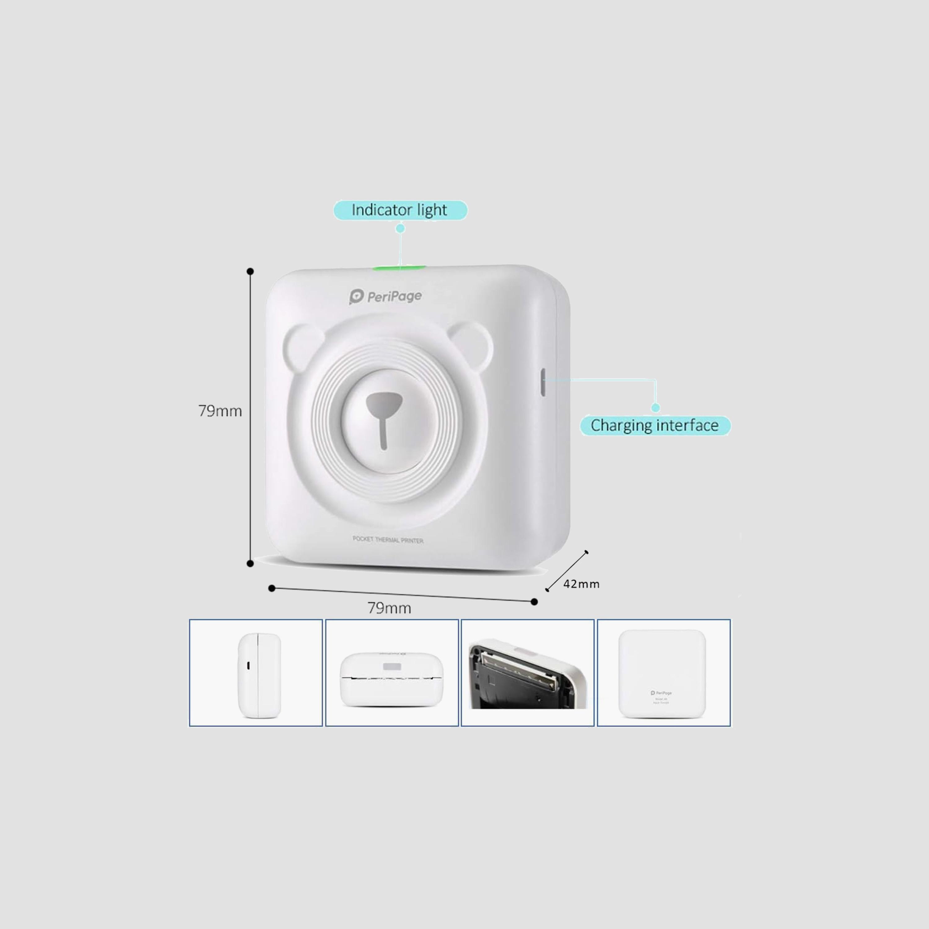 Peripage 304dpi Mini Thermal Sticker Printer Bluetooth Portable Phone Printer | A6 WHITE-electronics-accessories-computeraccesories-image-2