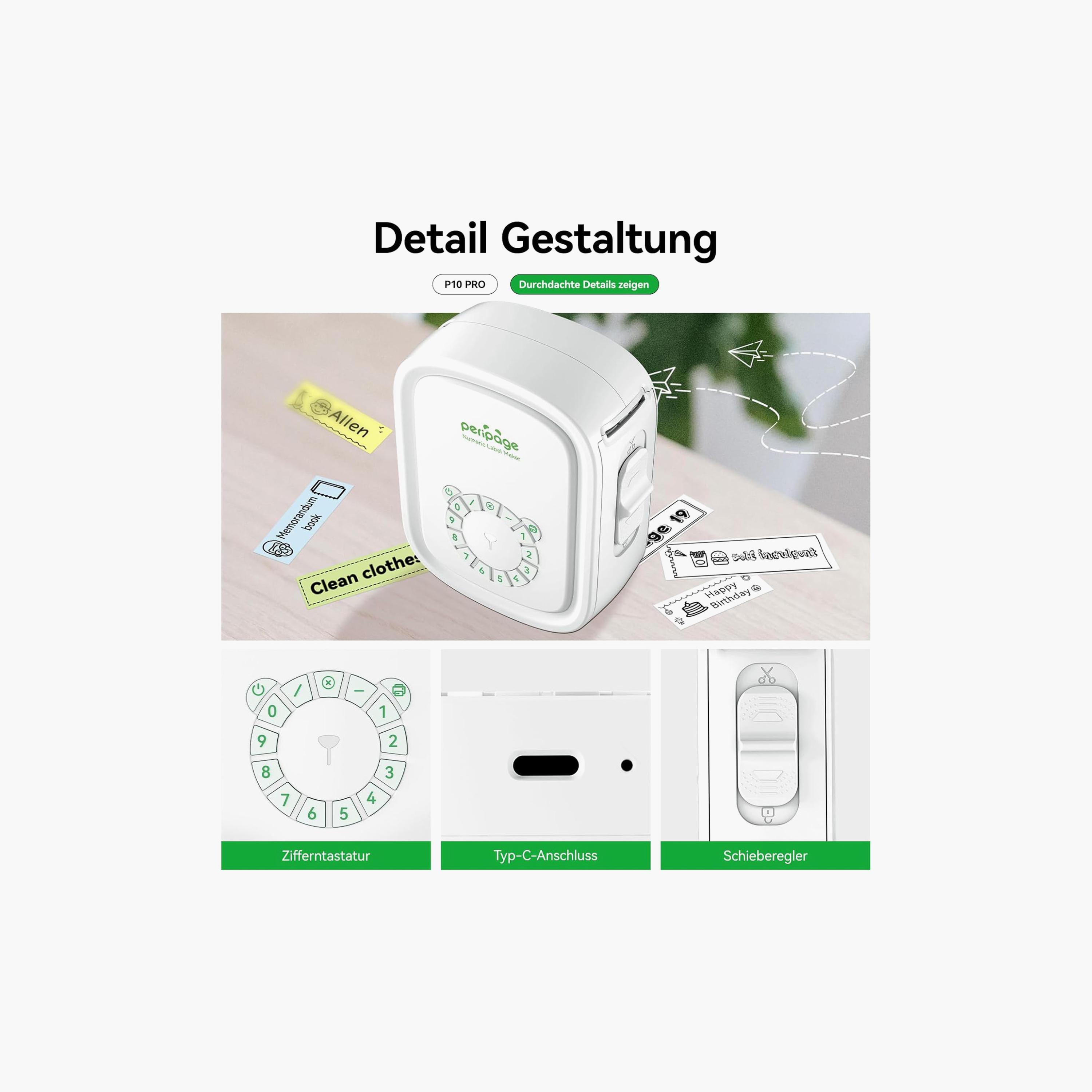 Peripage Portable Label Printer White USB Rechargeable for Office Home | P10Pro-electronics-accessories-computeraccesories-image-2
