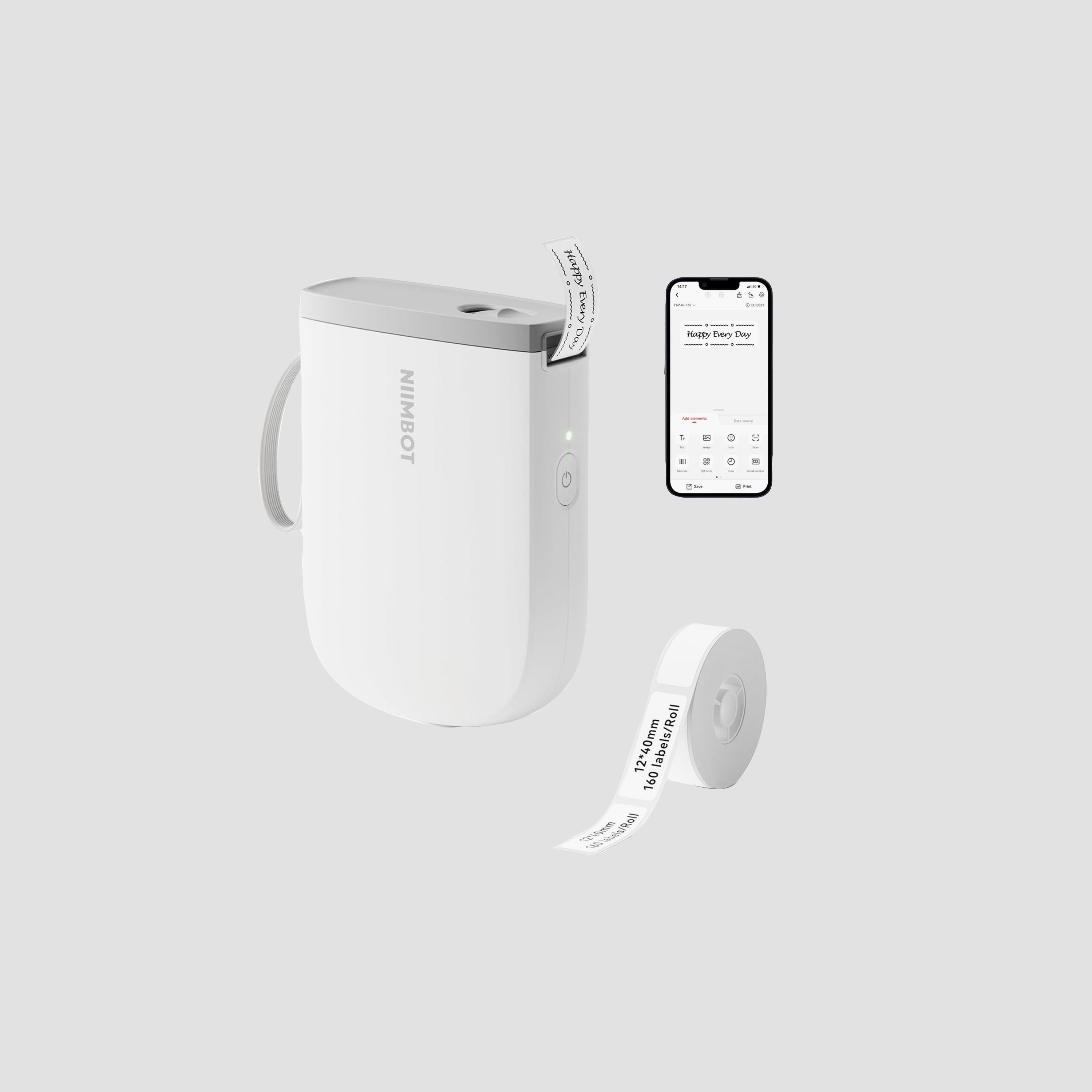 Niimbot Label Maker 300DPI Bluetooth Portable Thermal Sticker Printer White | D11-H-electronics-accessories-computeraccesories-image-1