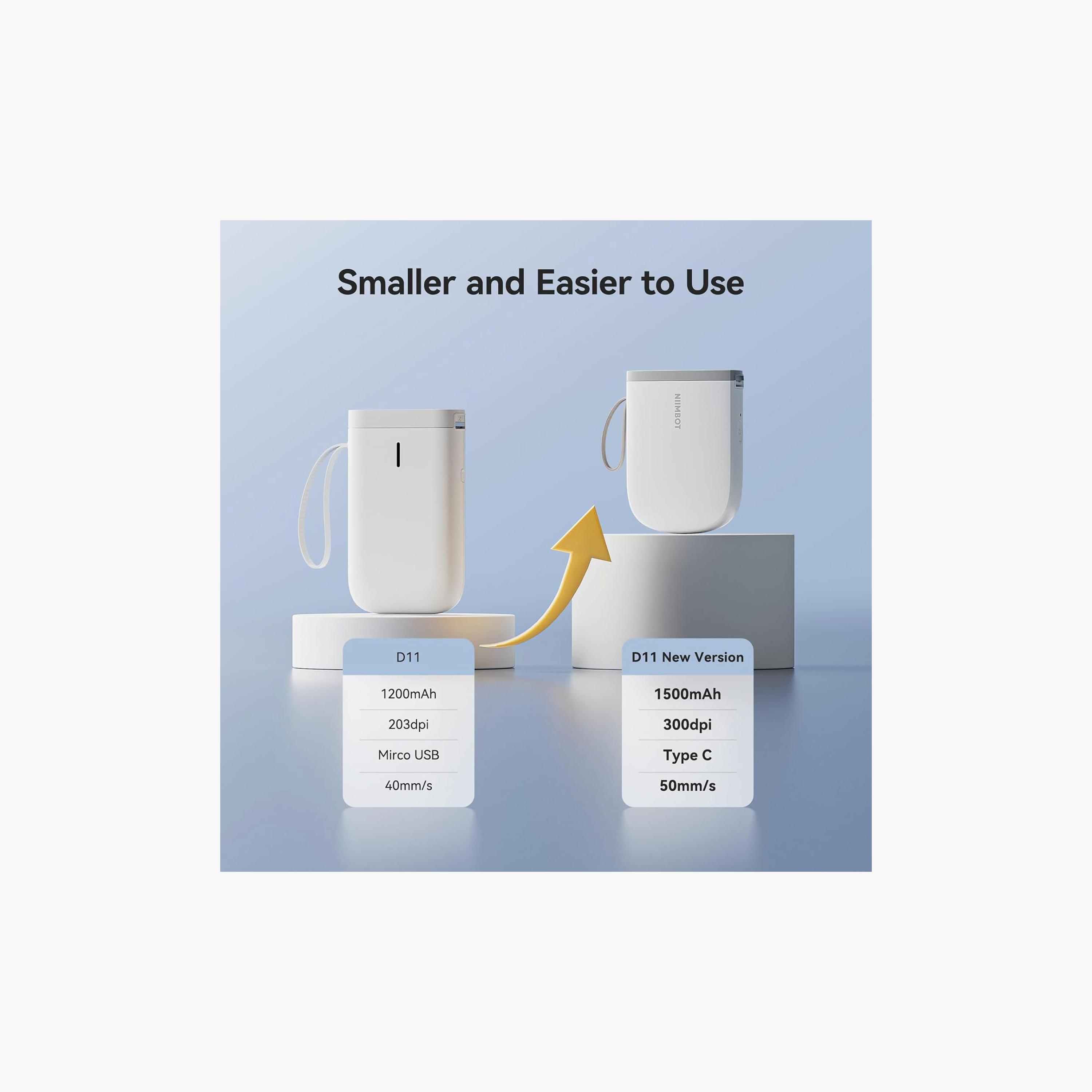 Niimbot Label Maker 300DPI Bluetooth Portable Thermal Sticker Printer White | D11-H-electronics-accessories-computeraccesories-image-2