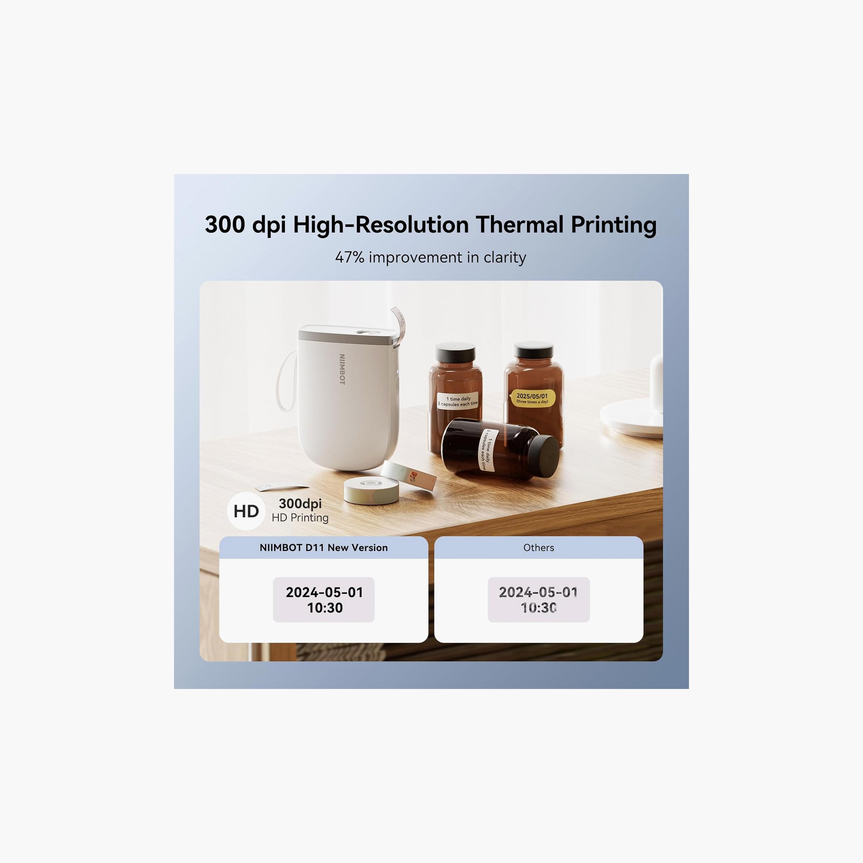 Niimbot Label Maker 300DPI Bluetooth Portable Thermal Sticker Printer White | D11-H-electronics-accessories-computeraccesories-image-3