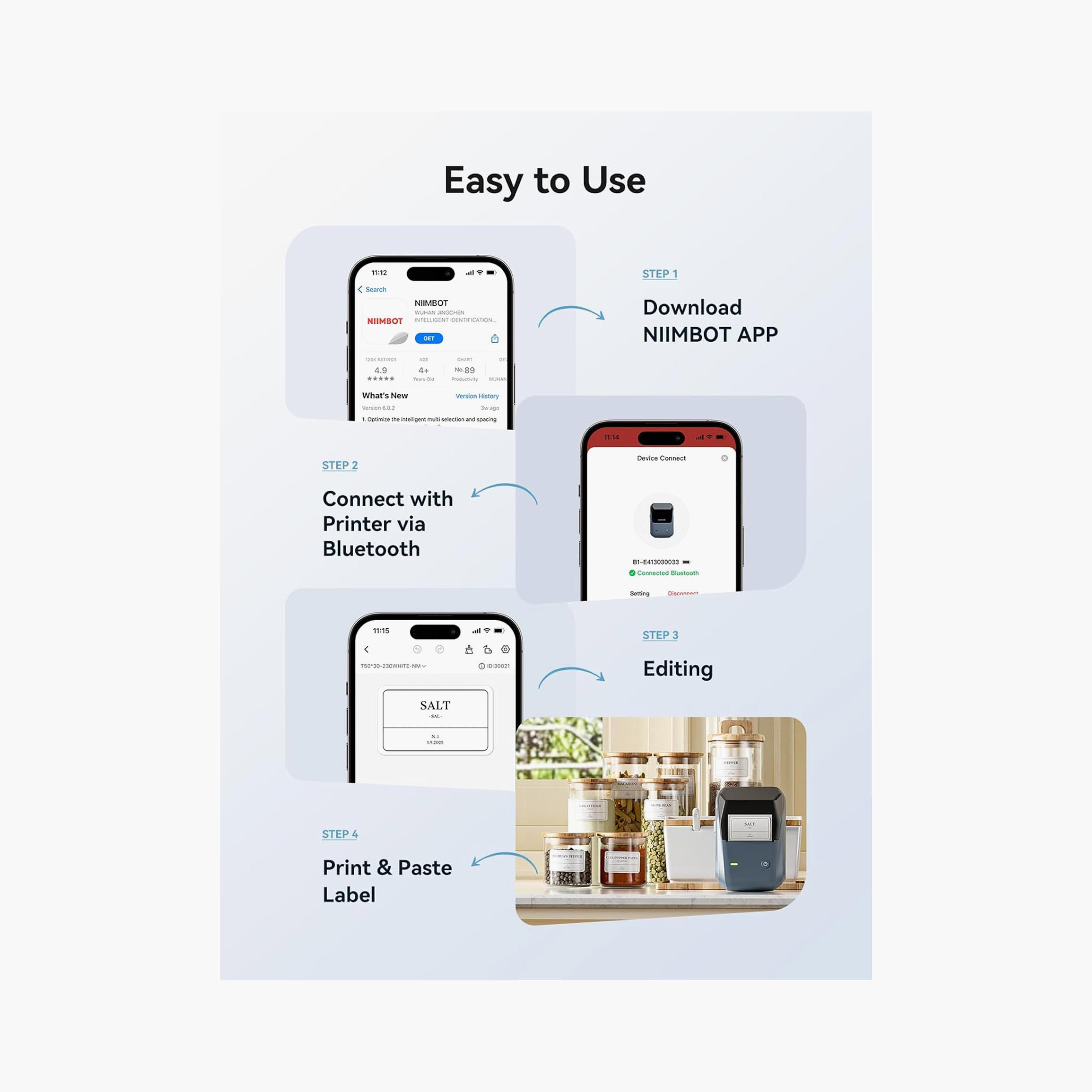 نيمبوت ماكينة صنع ملصقات 2 بوصة، طابعة حرارية مع شريط مجاني للمنزل والمكتب أزرق | B1-electronics-accessories-computeraccesories-image-4