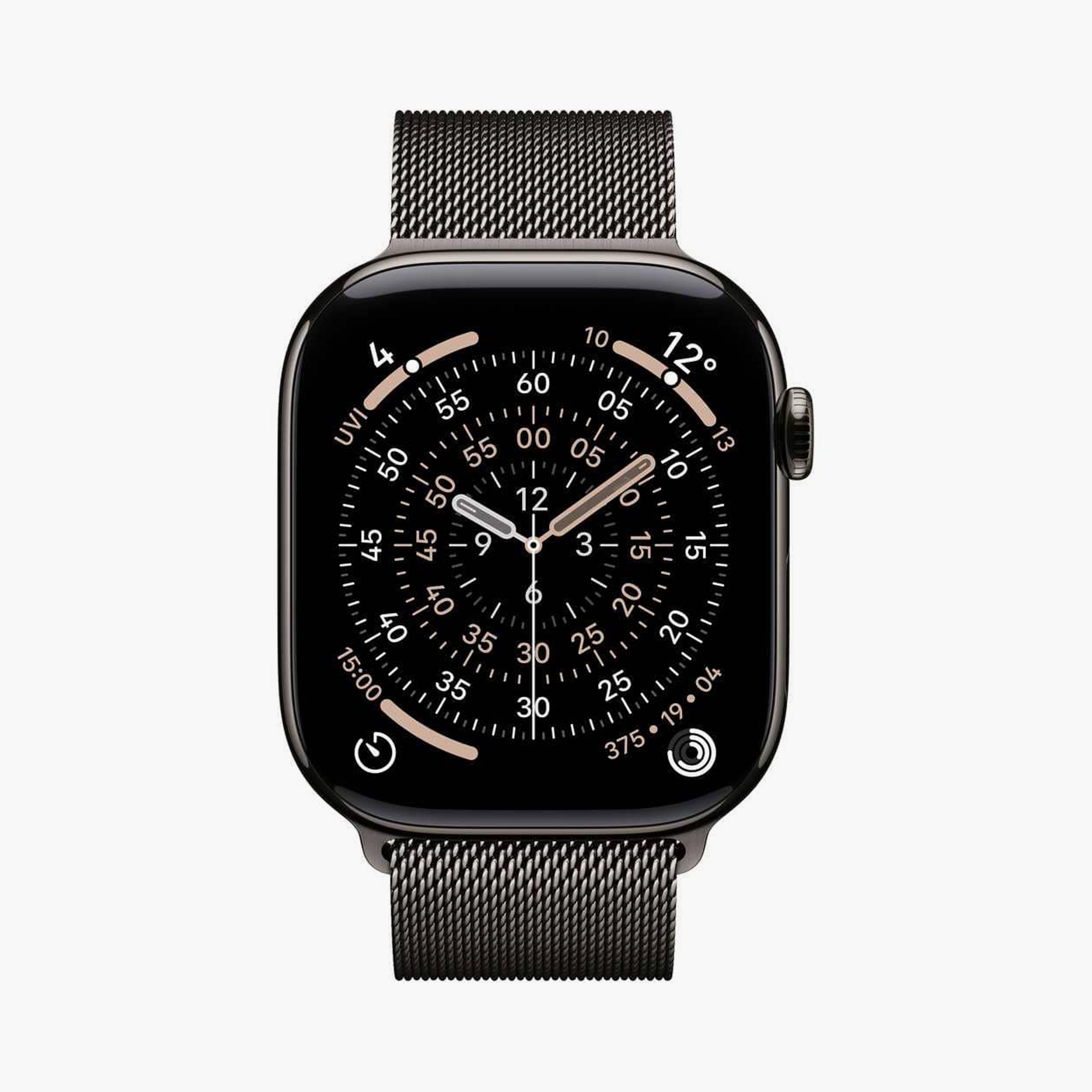 أبل ووتش سيريس 11 جي بي اس + خلوي 42 ملم هيكل تيتانيوم لوحي مع حلقة ميلانو لوحية-men-watchesandjewellery-watches-image-2
