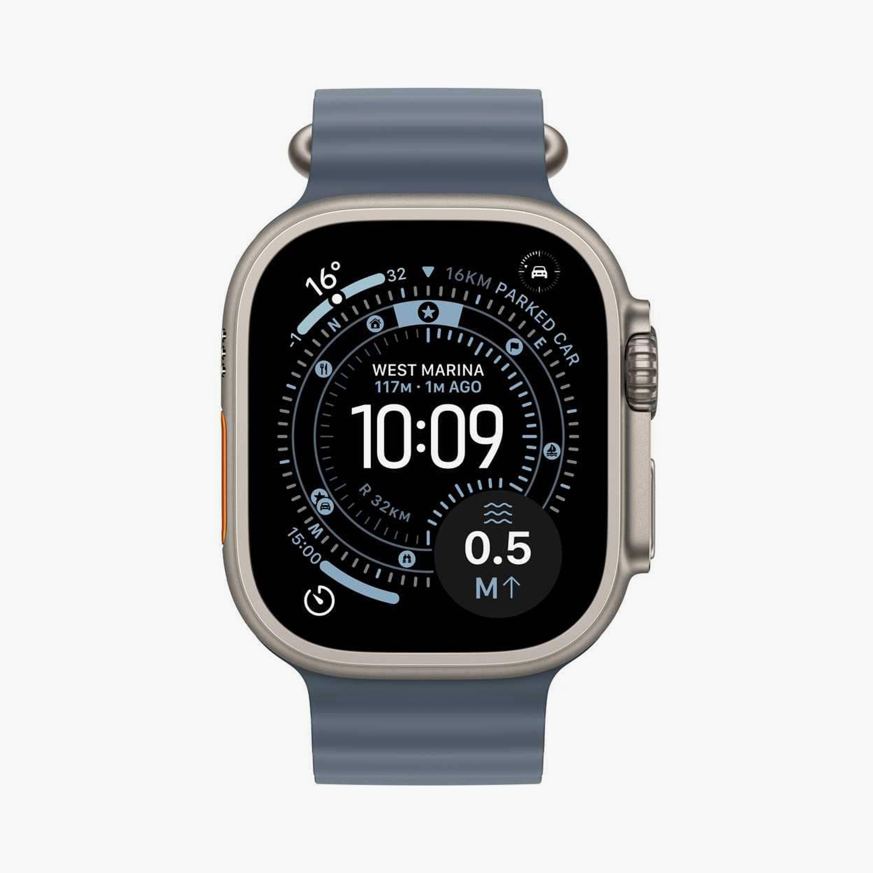 Apple Watch Ultra 3 GPS + Cellular 49mm Natural Titanium Case with Anchor Blue Ocean Band-electronics-smartwatches-image-2