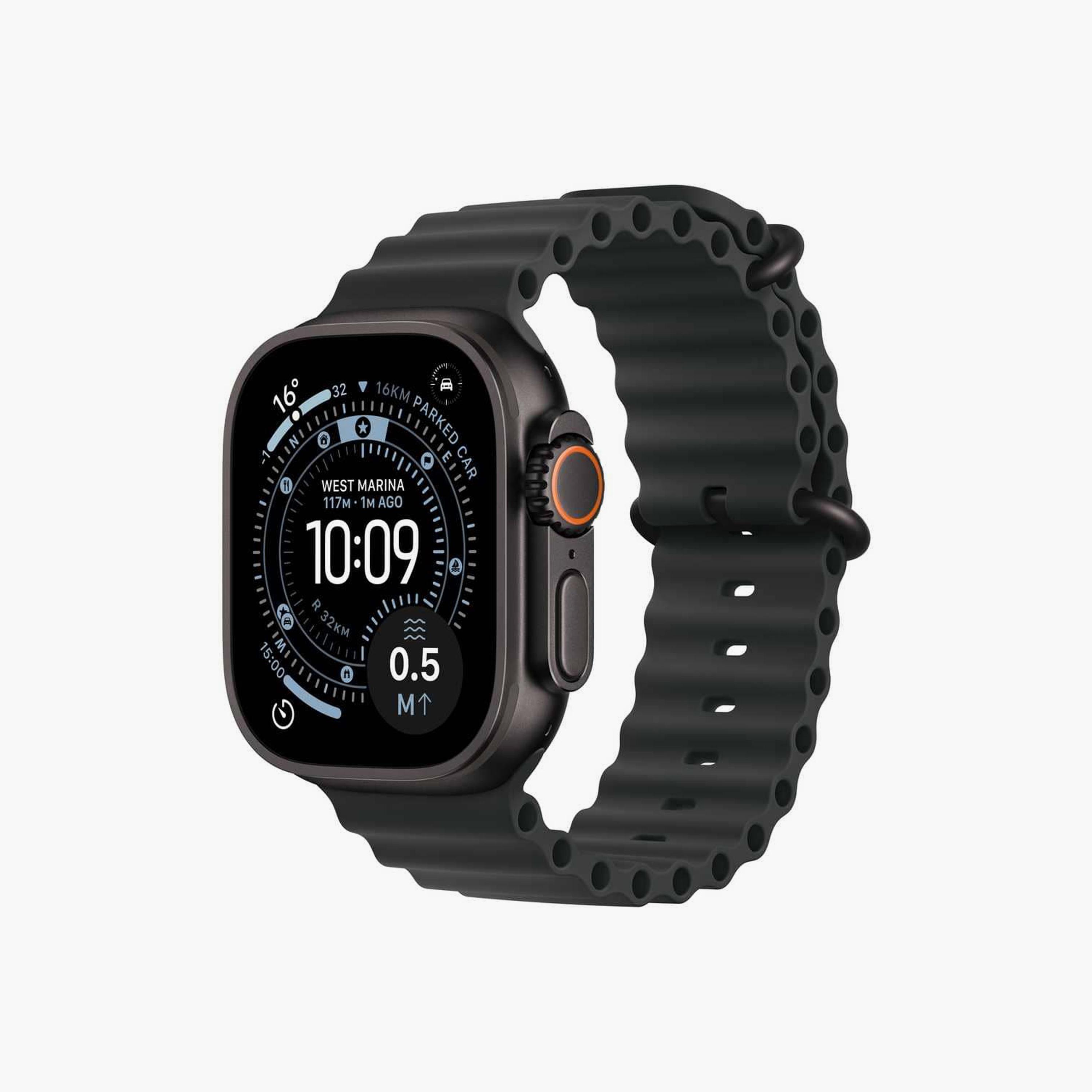أبل ووتش ألترا 3 جي بي اس + خلوي 49 ملم هيكل تيتانيوم أسود مع سوار أوشن بلون أسود-men-watchesandjewellery-watches-image-1