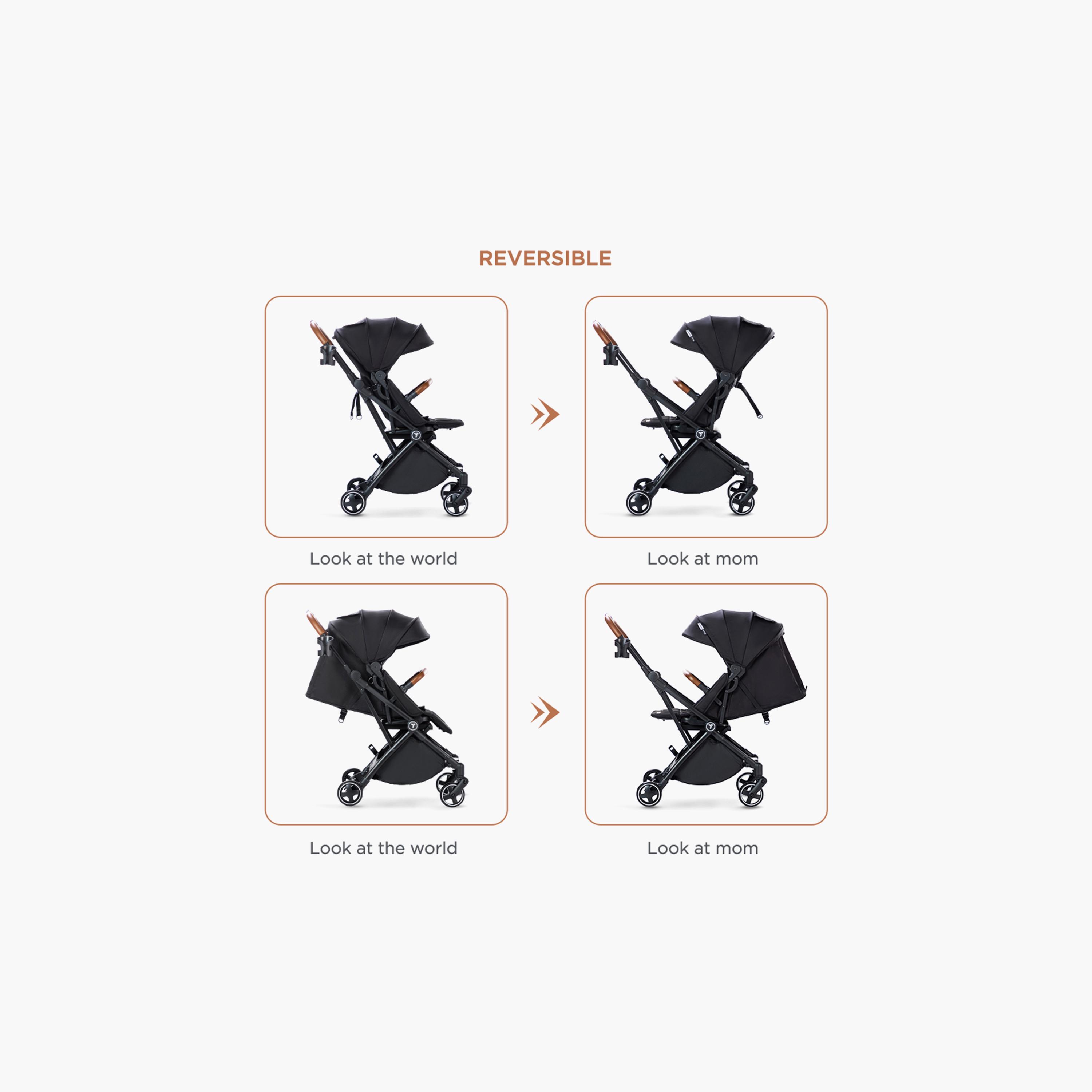 Teknum Compact Auto Fold 360 Degree Reversible Stroller - Black-baby-gear-strollersandprams-strollers-image-14