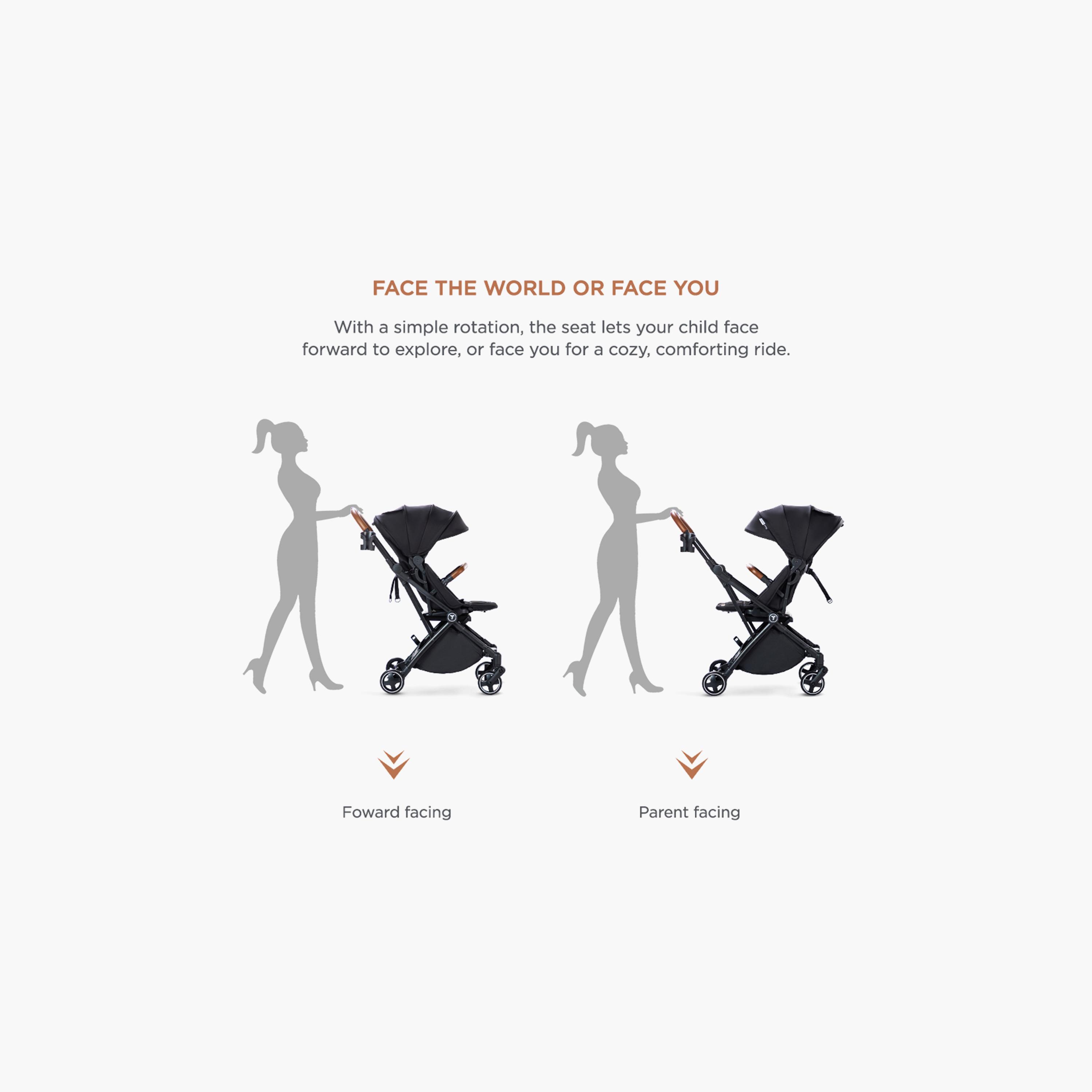 Teknum Compact Auto Fold 360 Degree Reversible Stroller - Black-baby-gear-strollersandprams-strollers-image-15