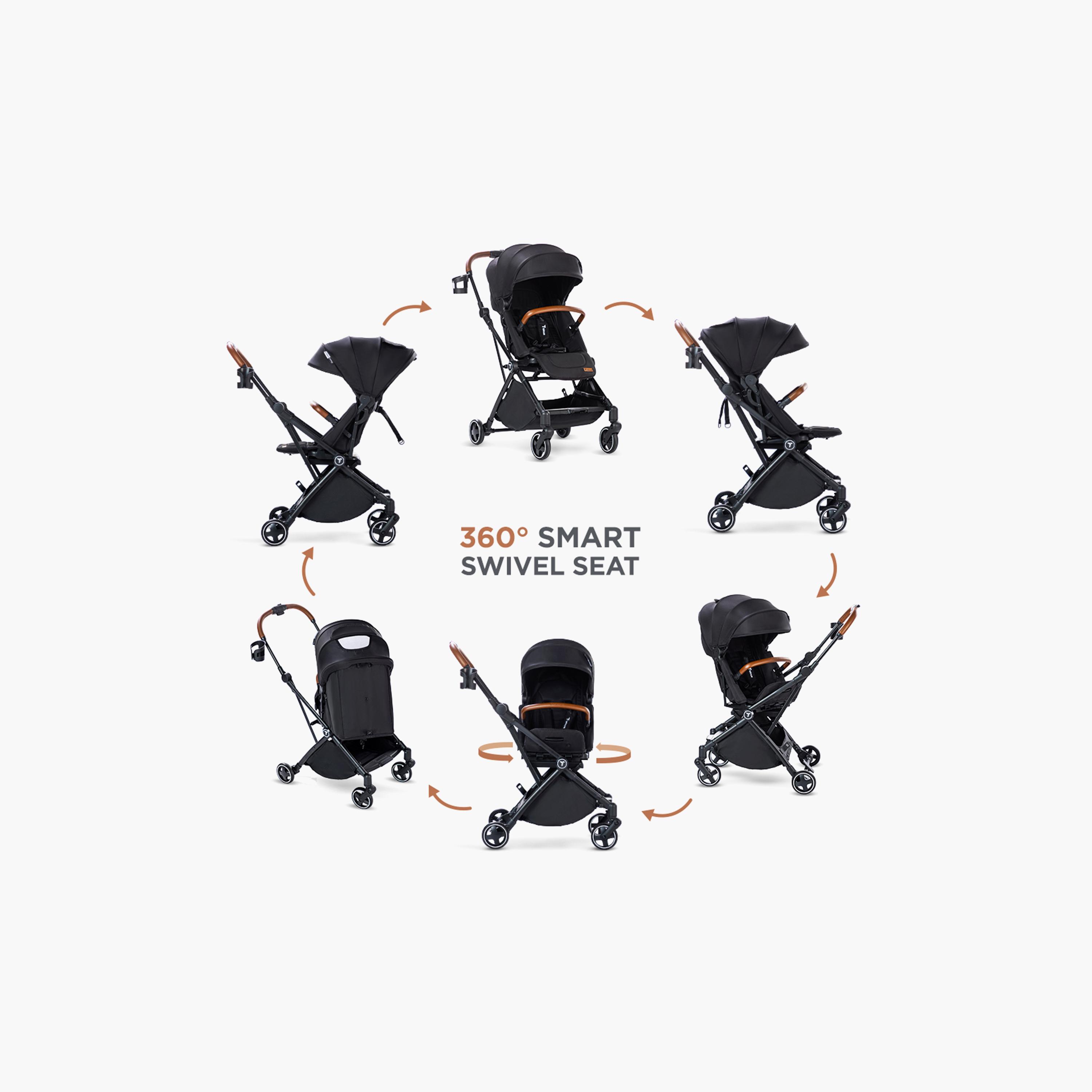 Teknum Compact Auto Fold 360 Degree Reversible Stroller - Black-baby-gear-strollersandprams-strollers-image-16