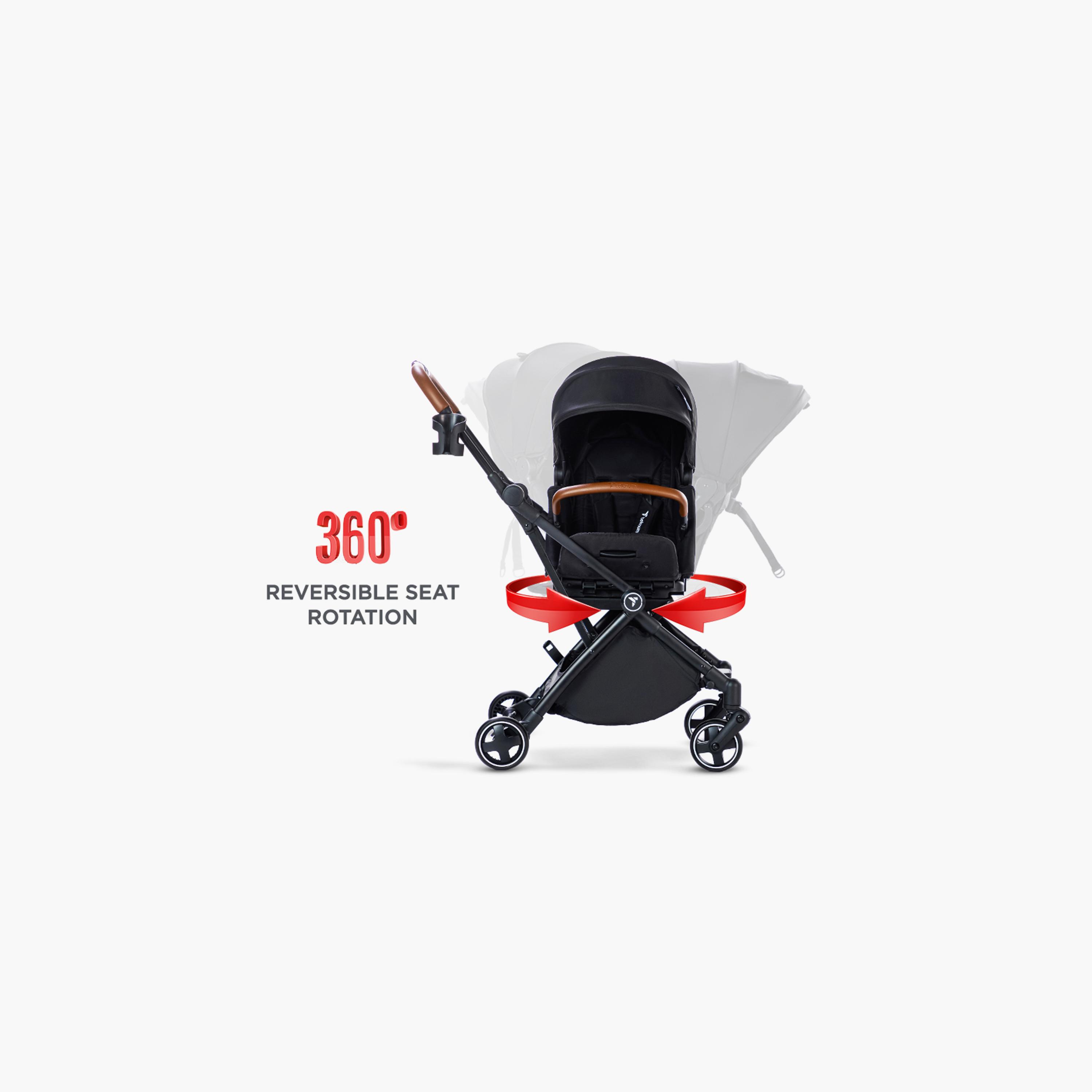 Teknum Compact Auto Fold 360 Degree Reversible Stroller - Black-baby-gear-strollersandprams-strollers-image-5